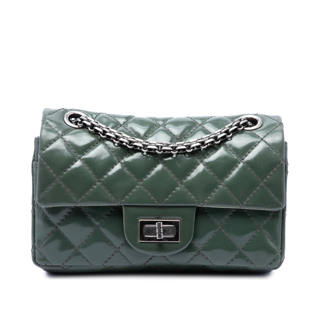 Chanel Quilted Patent Reissue 2.55 Double Compartment Single Flap 224