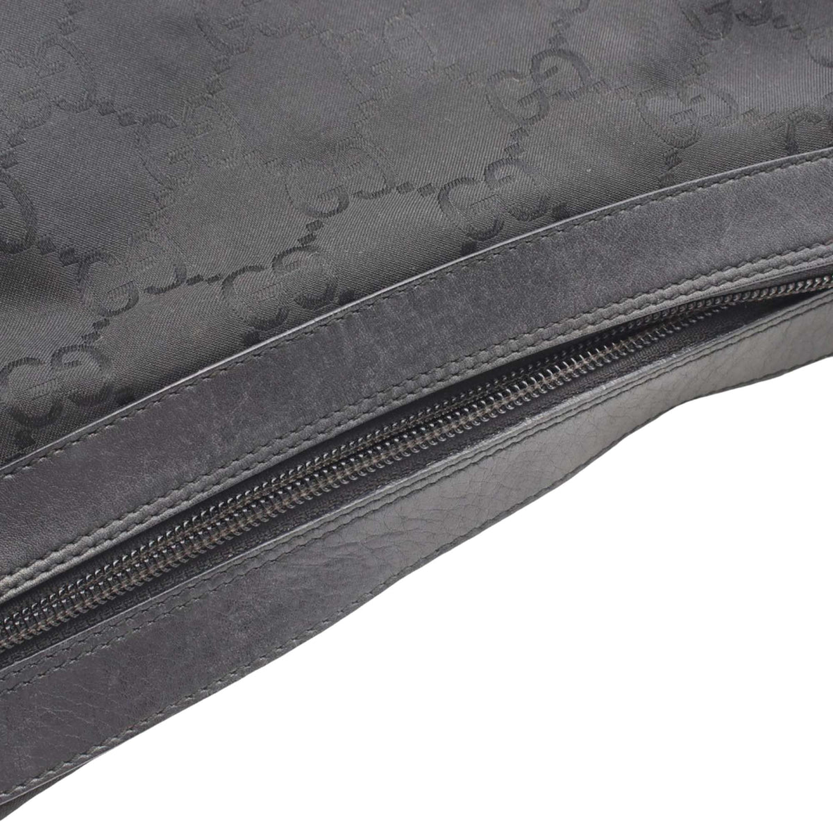 Gucci Bamboo GG Nylon Shoulder Bag — Black