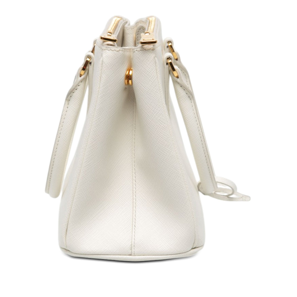 Prada Small Saffiano Galleria Double Zip Satchel — White