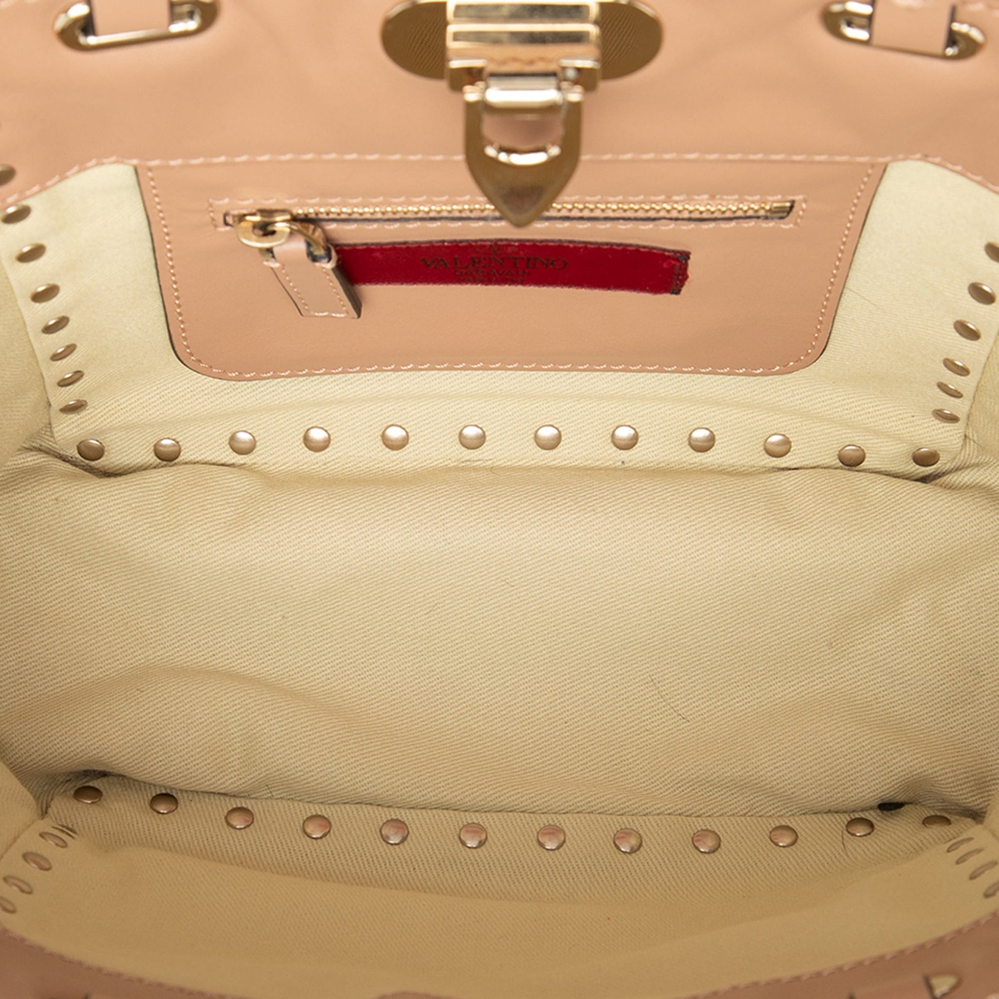 Valentino Mini Leather Rockstud Trapeze Satchel