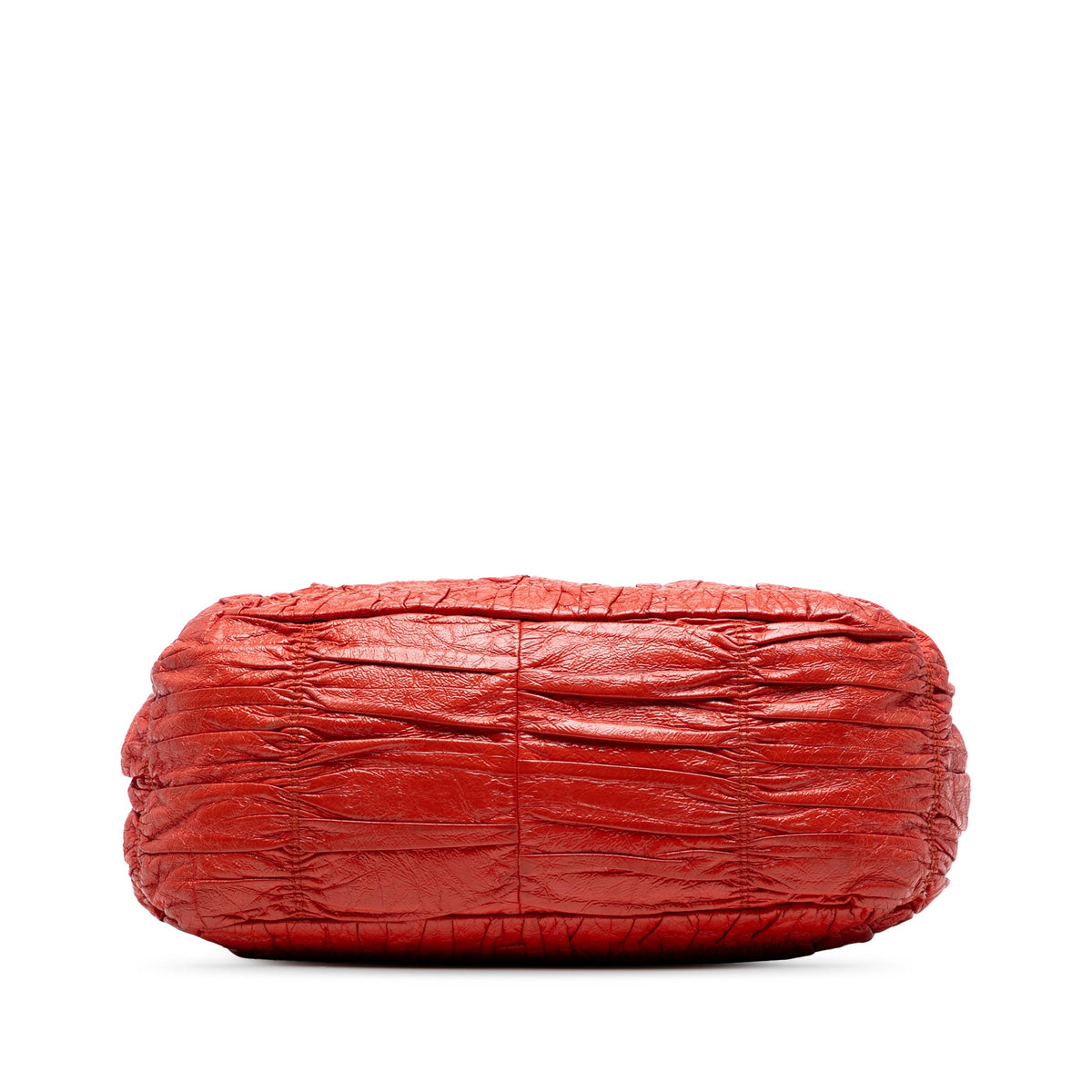 Prada Vernice Gaufre Chain Tote — Orange