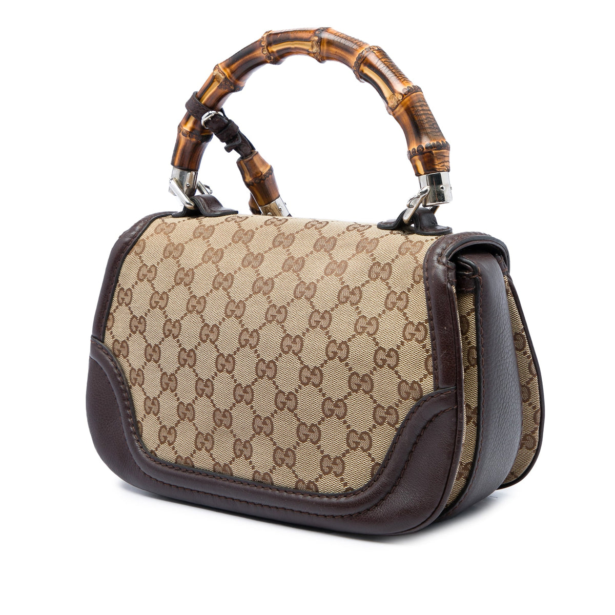 Gucci Medium GG Canvas New Bamboo Top Handle Bag