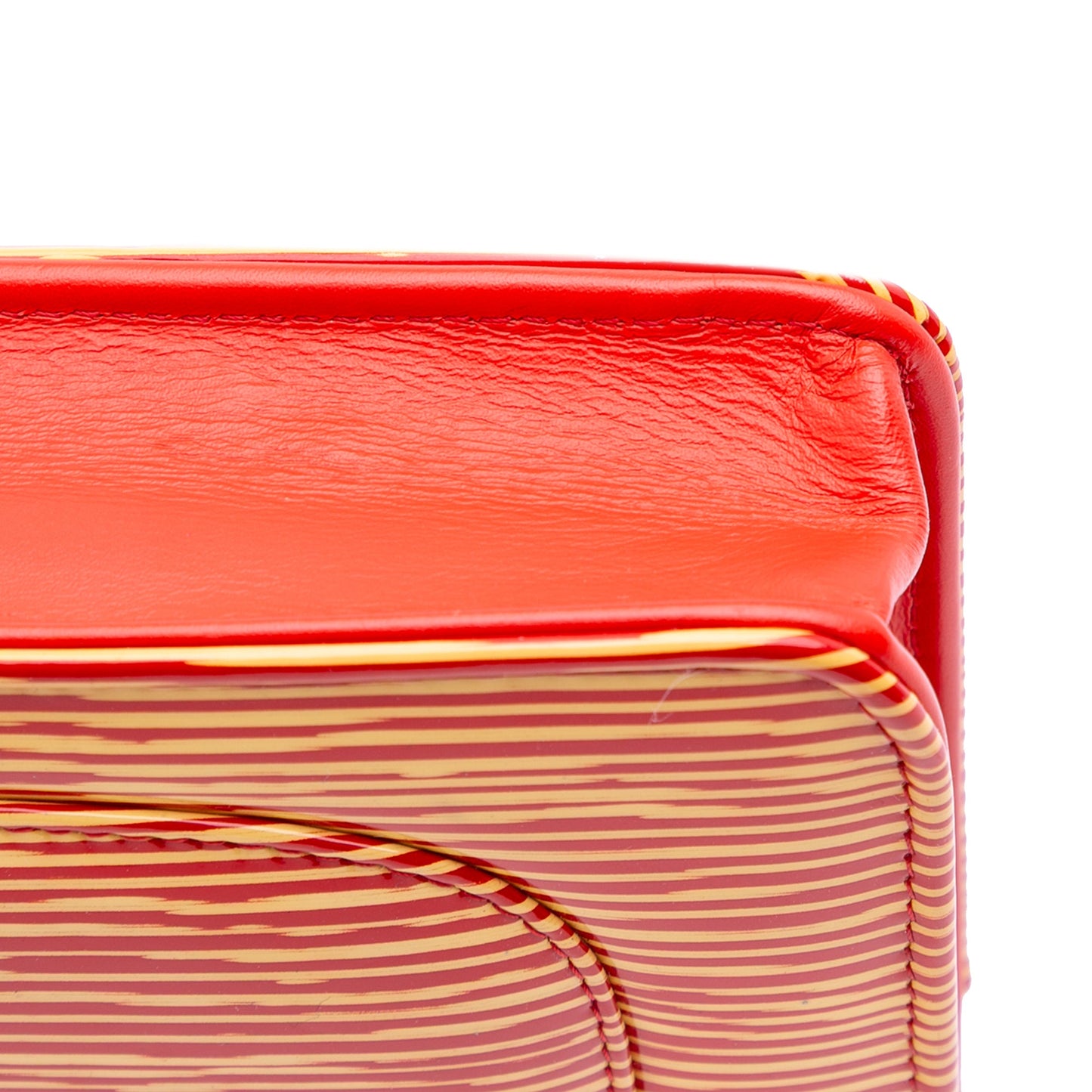 Chanel Patent Striped Wallet On Chain