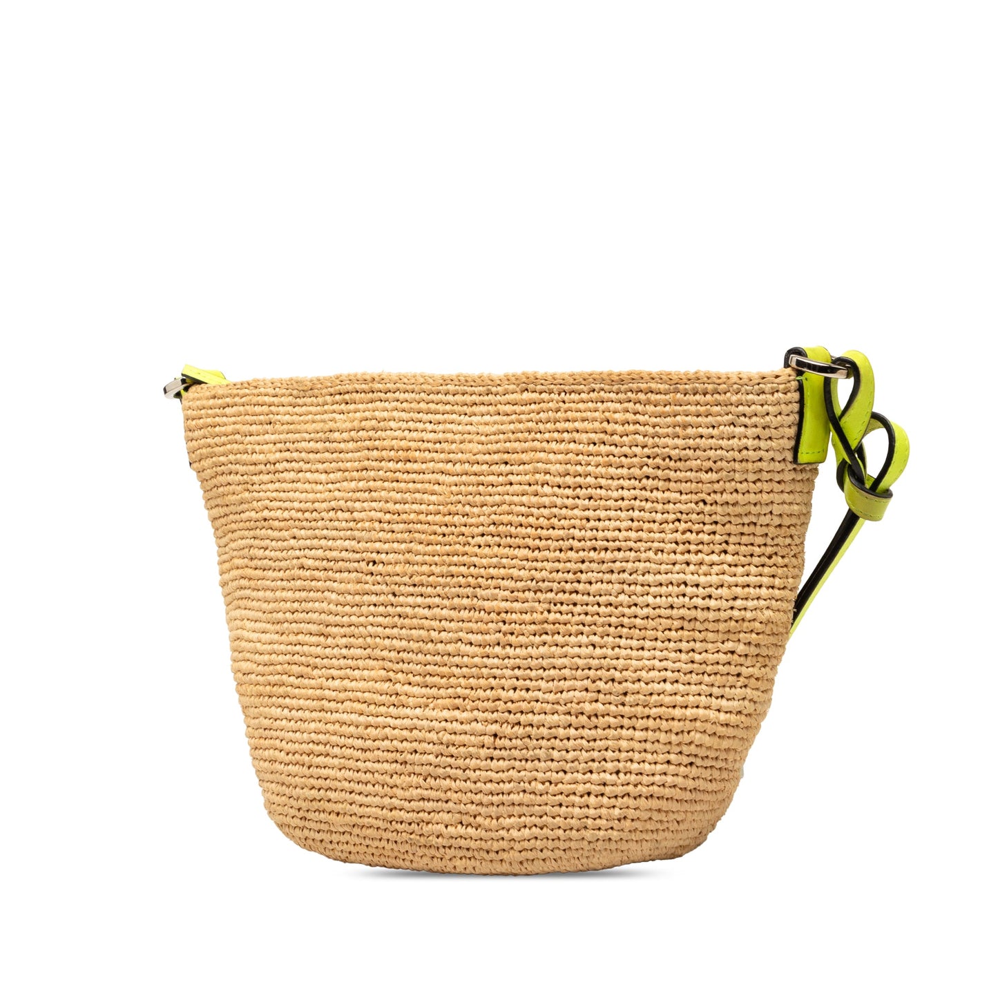 LOEWE Raffia and Calfskin Slit Pochette Crossbody