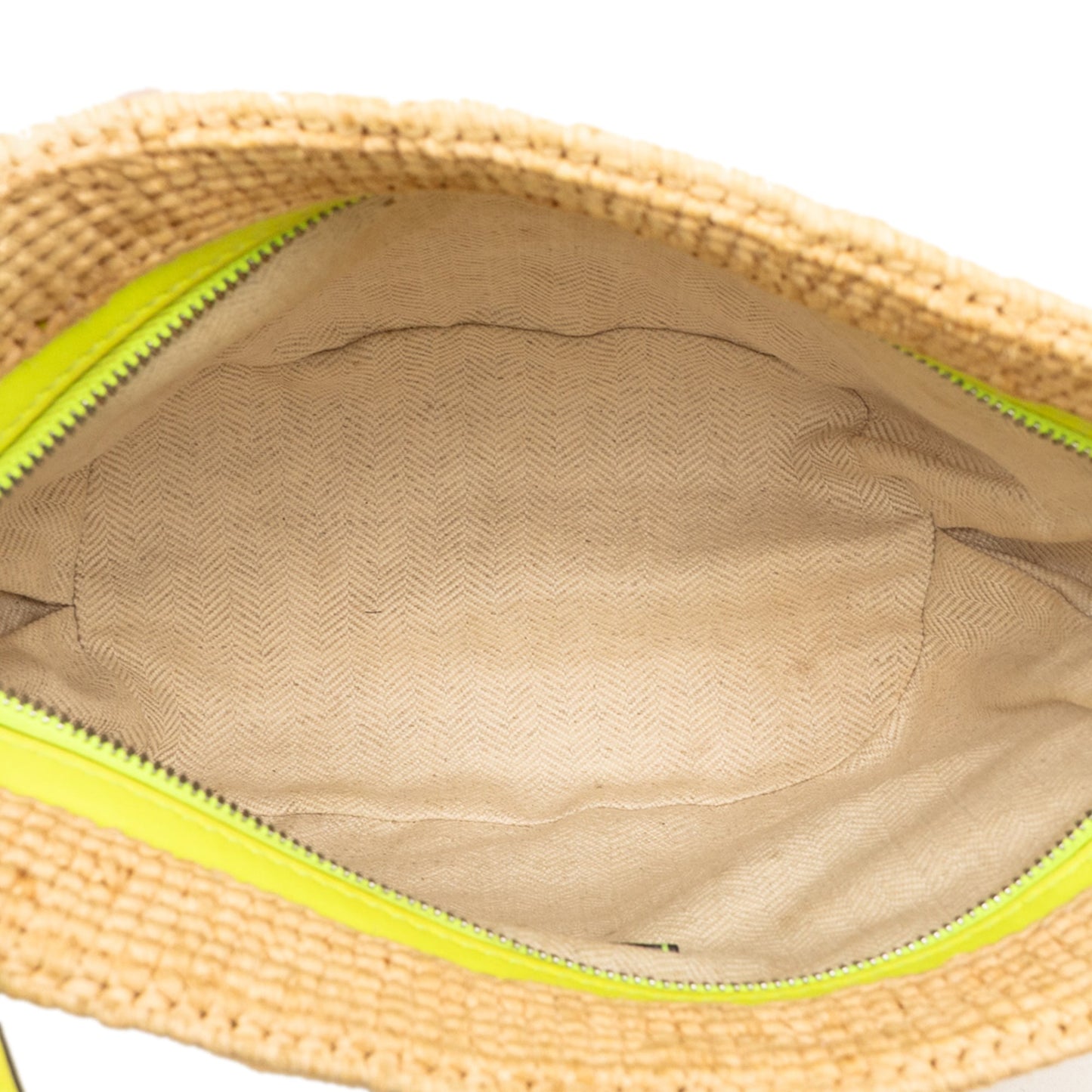LOEWE Raffia and Calfskin Slit Pochette Crossbody
