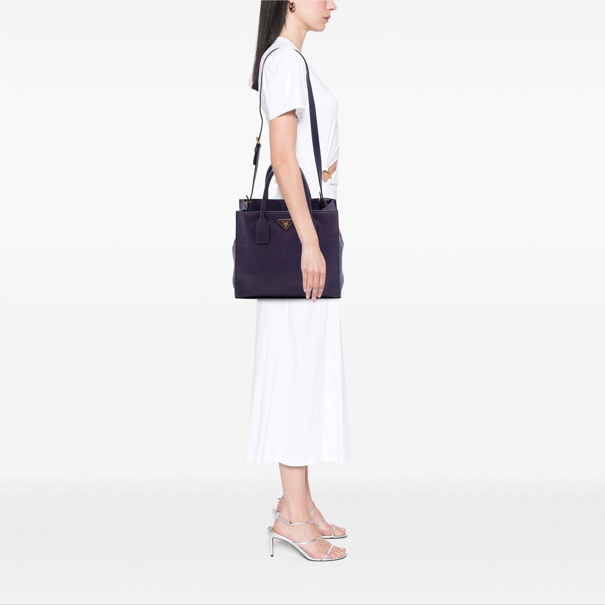 Prada Vitello Daino Open Convertible Tote
