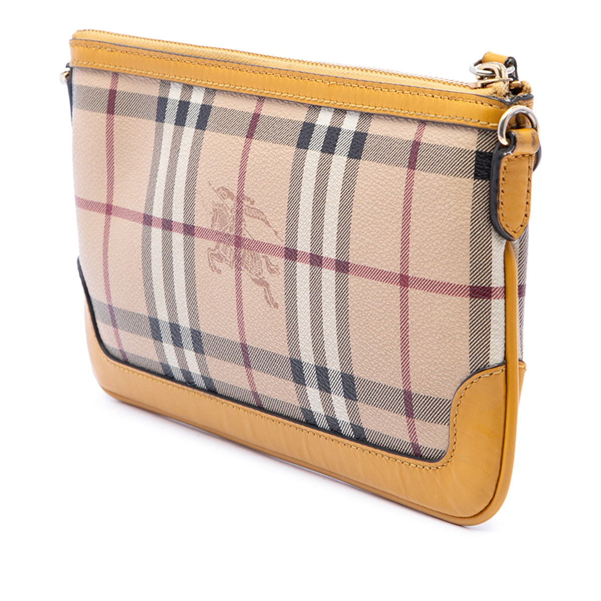Burberry Haymarket Check Coated Canvas Peyton Crossbody — Beige