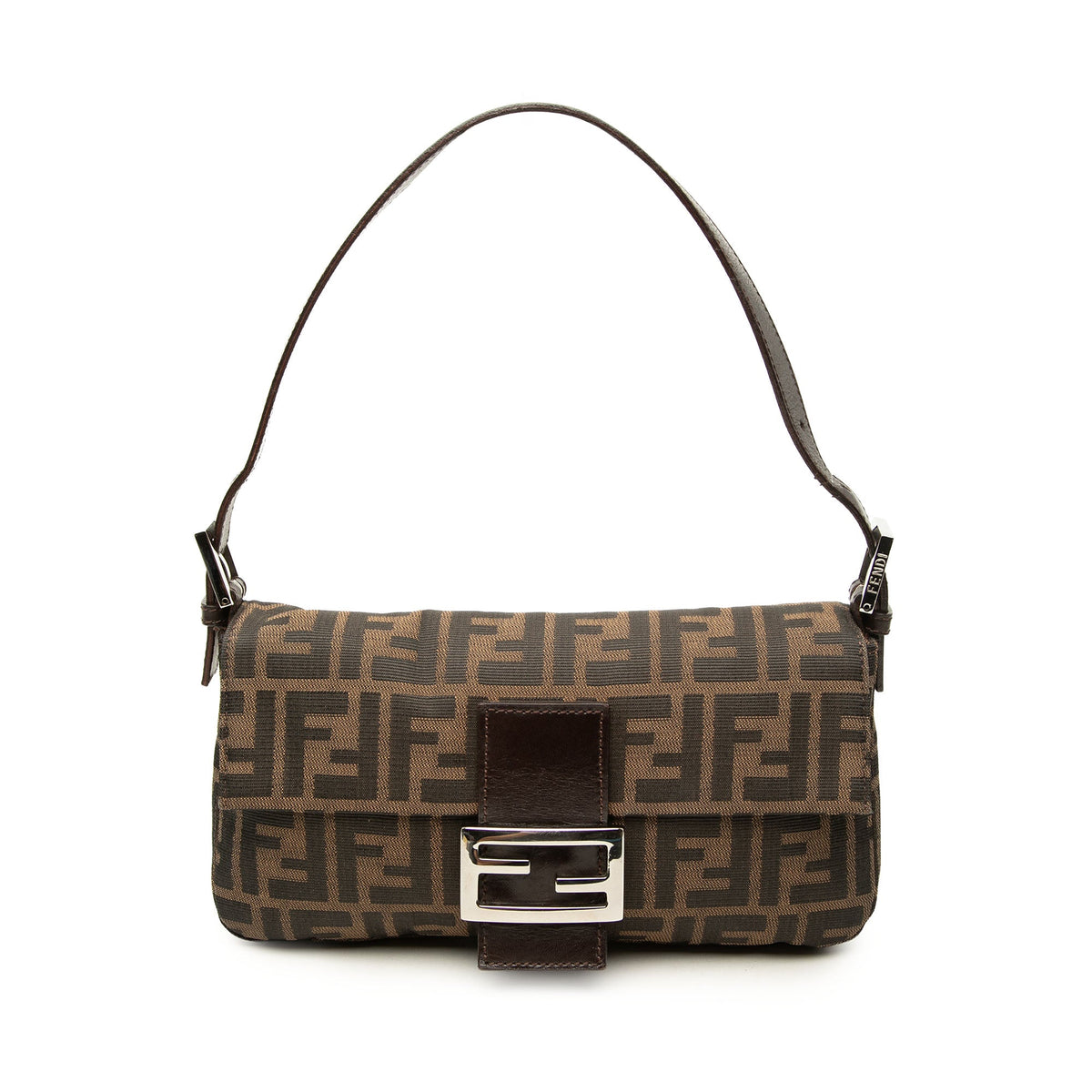 Fendi Zucca Canvas Baguette — Brown
