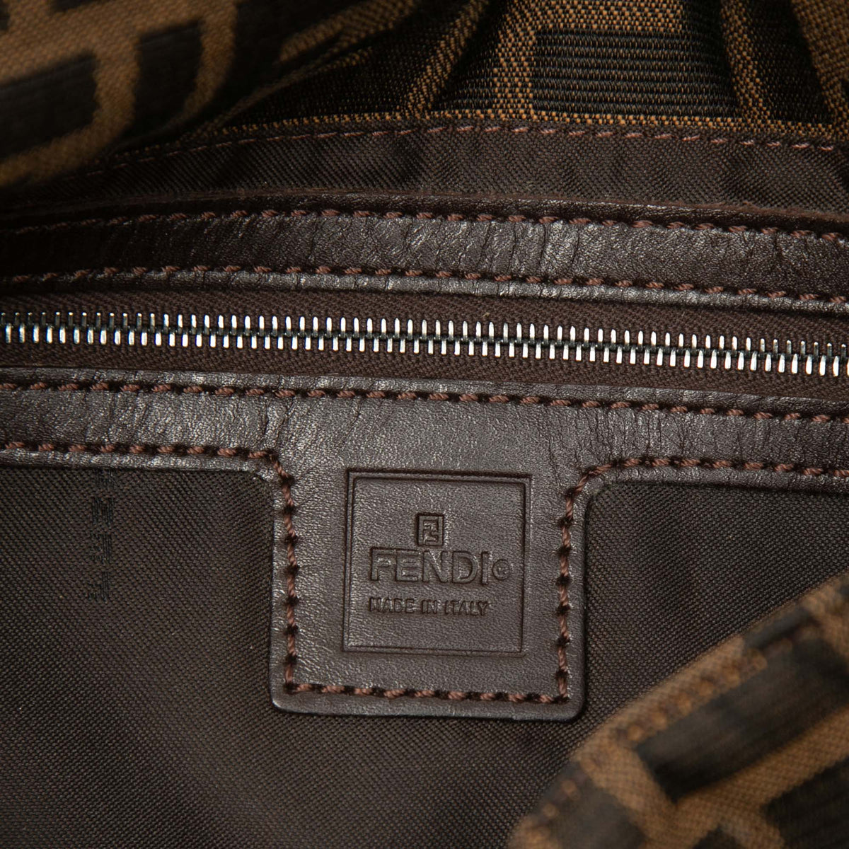 Fendi Zucca Canvas Baguette — Brown