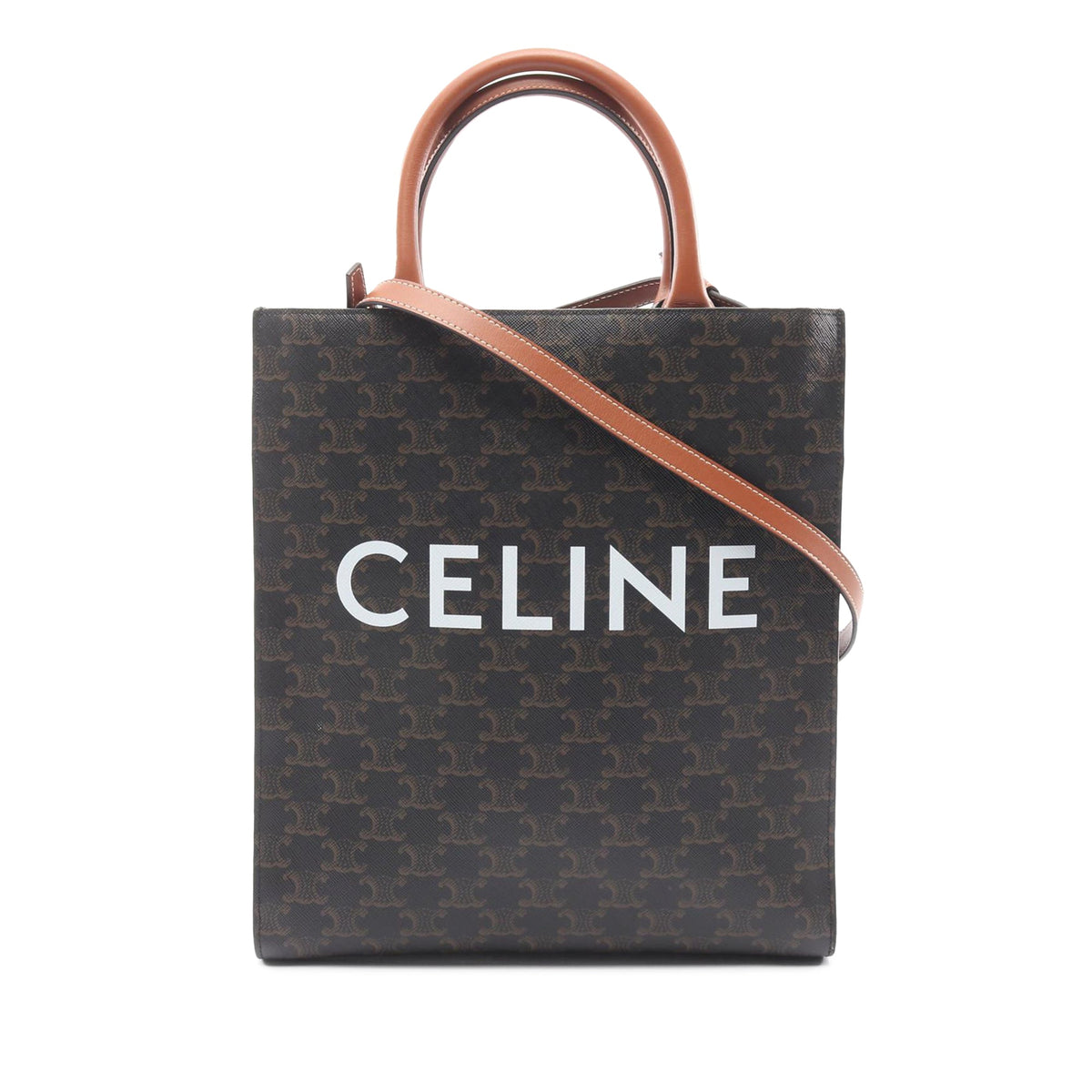 Celine Small Triomphe Coated Canvas Vertical Cabas Tote