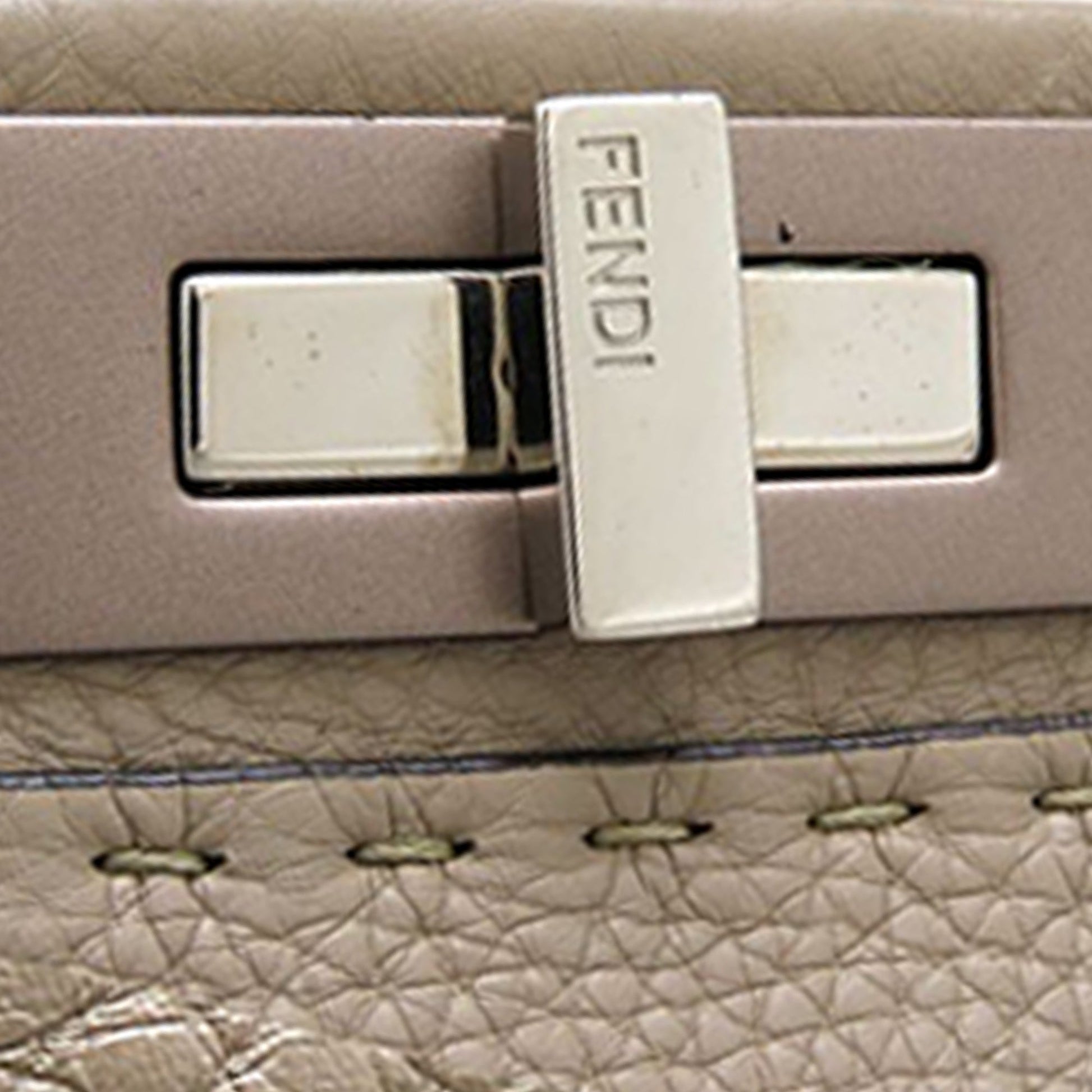 Fendi Medium Leather Selleria Peekaboo Iconic Satchel