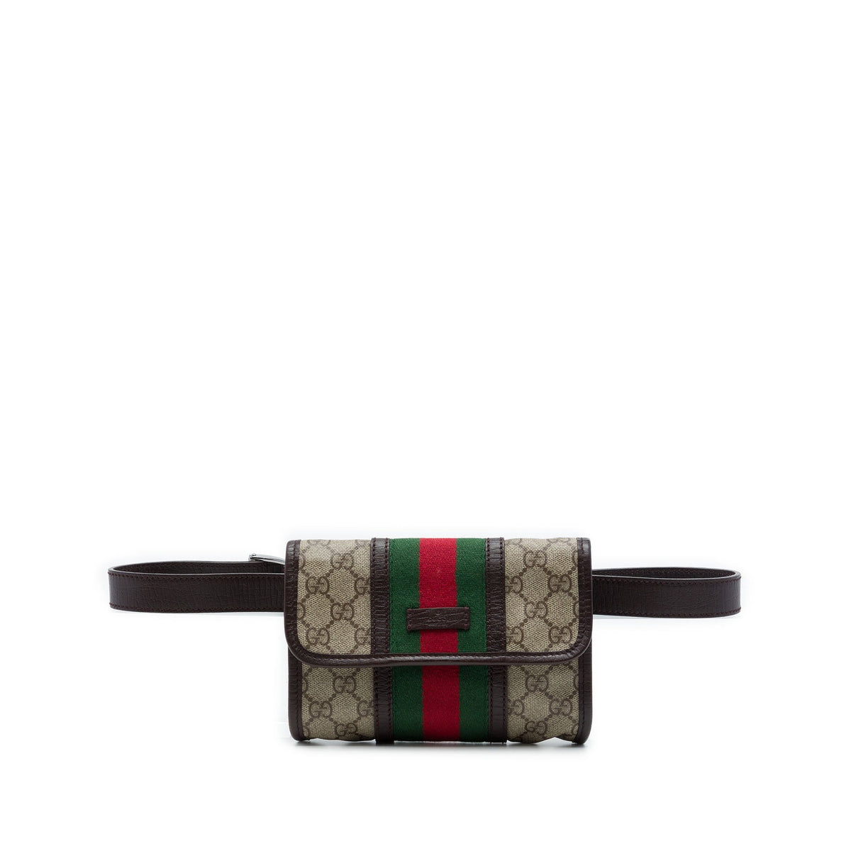 Gucci GG Supreme Web Belt Bag — Beige