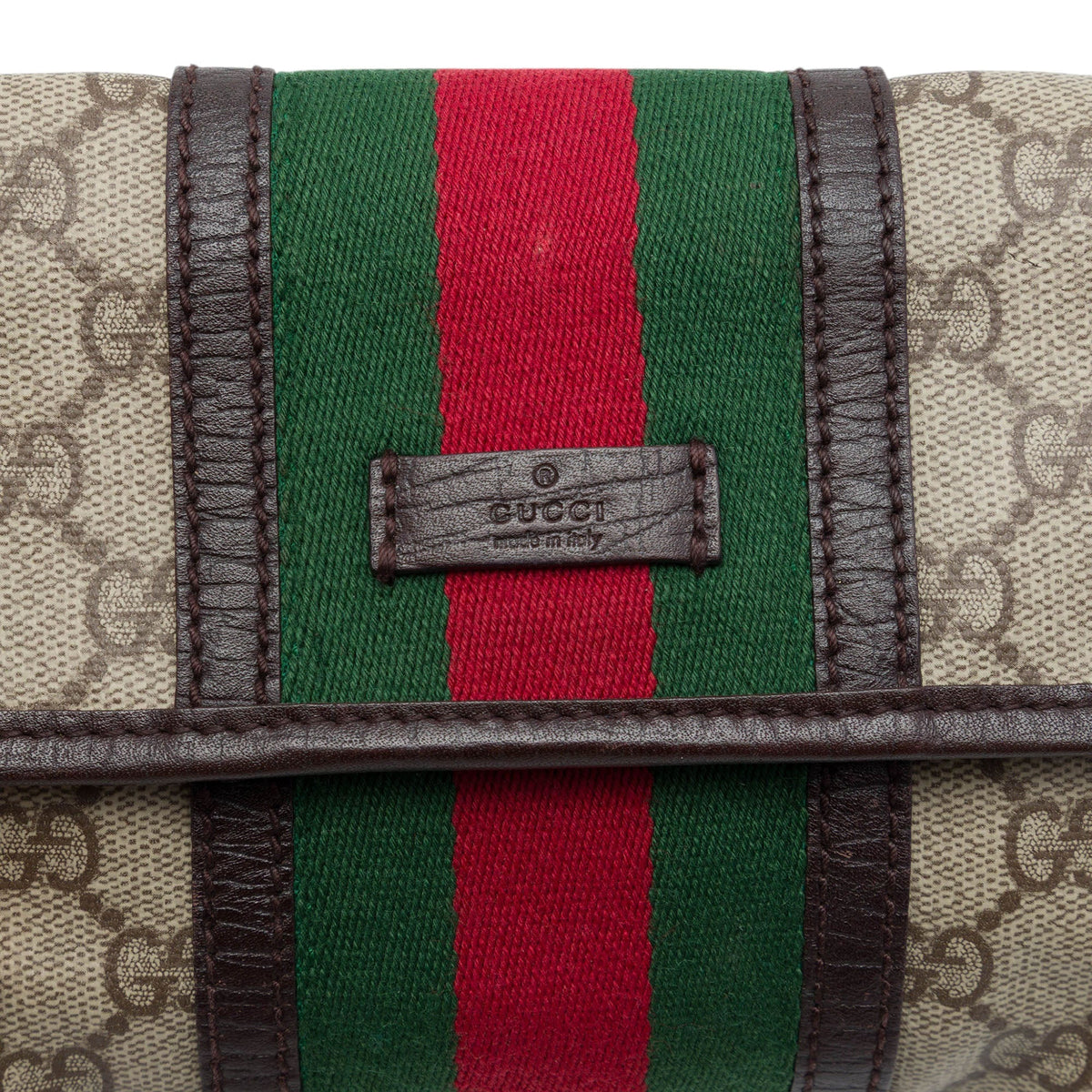 Gucci GG Supreme Web Belt Bag — Beige