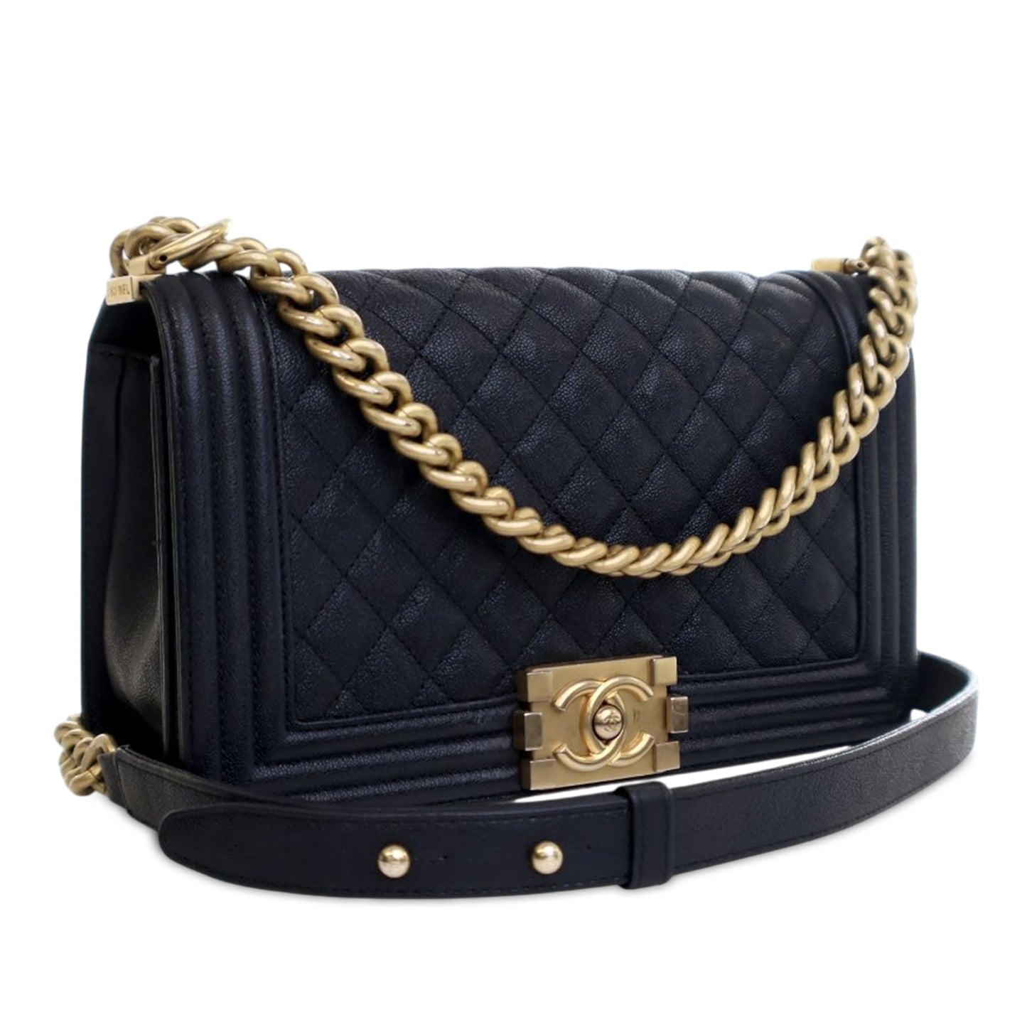 Chanel Old Medium Quilted Caviar Boy Flap