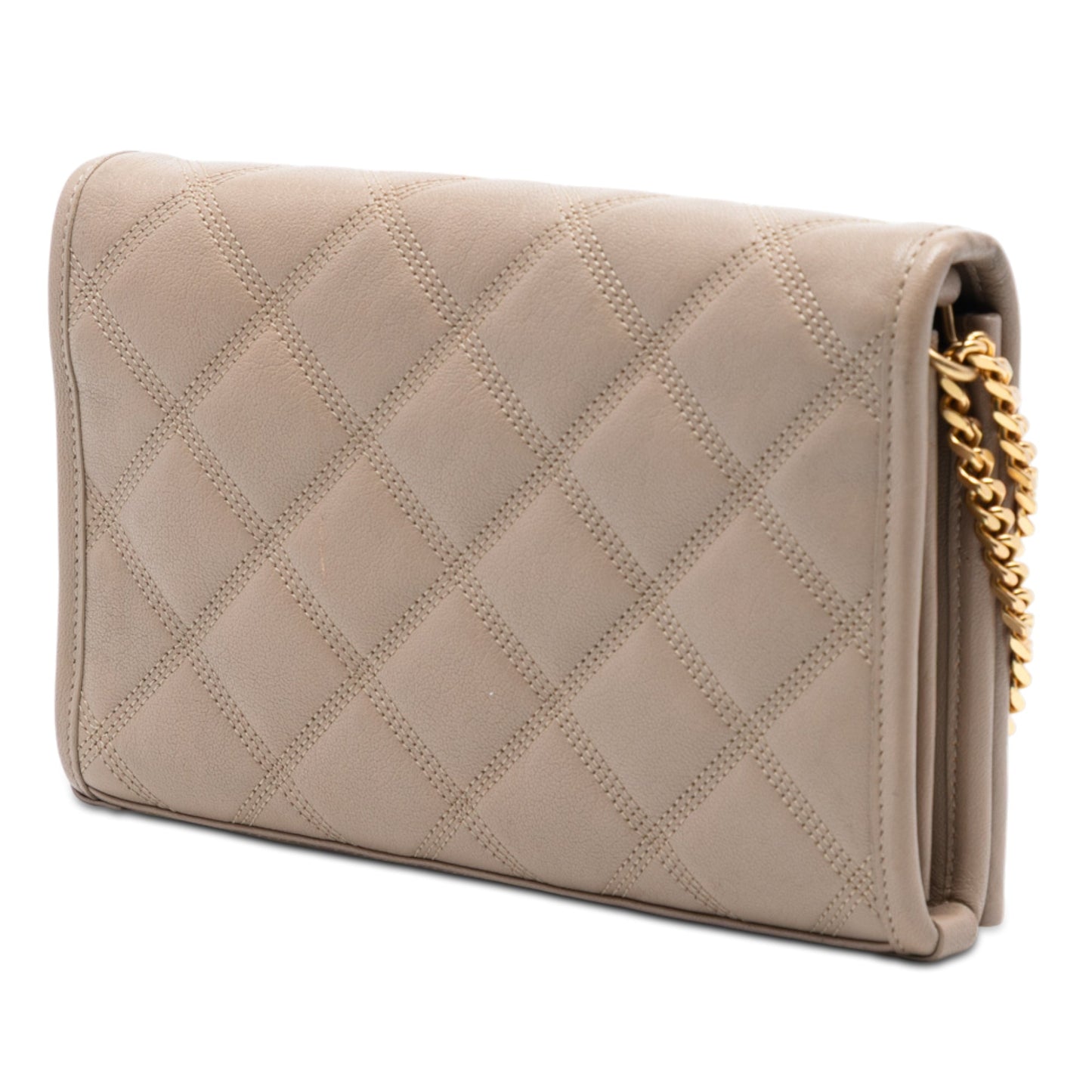 Saint Laurent Quilted Diamond Lambskin Becky Wallet on Chain