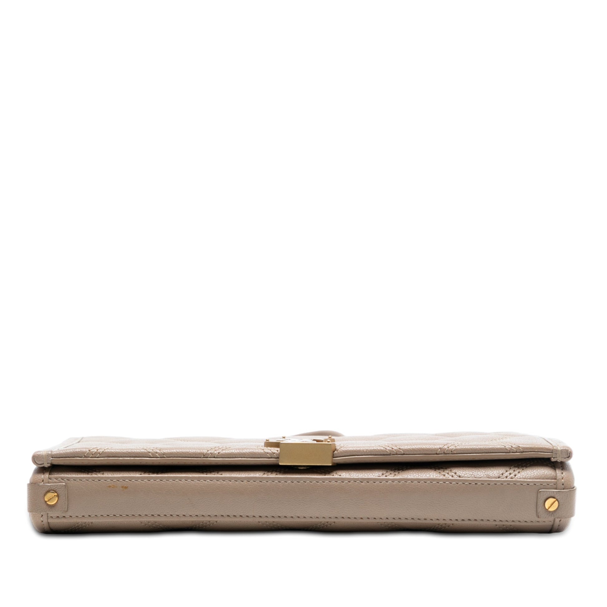 Saint Laurent Quilted Diamond Lambskin Becky Wallet on Chain