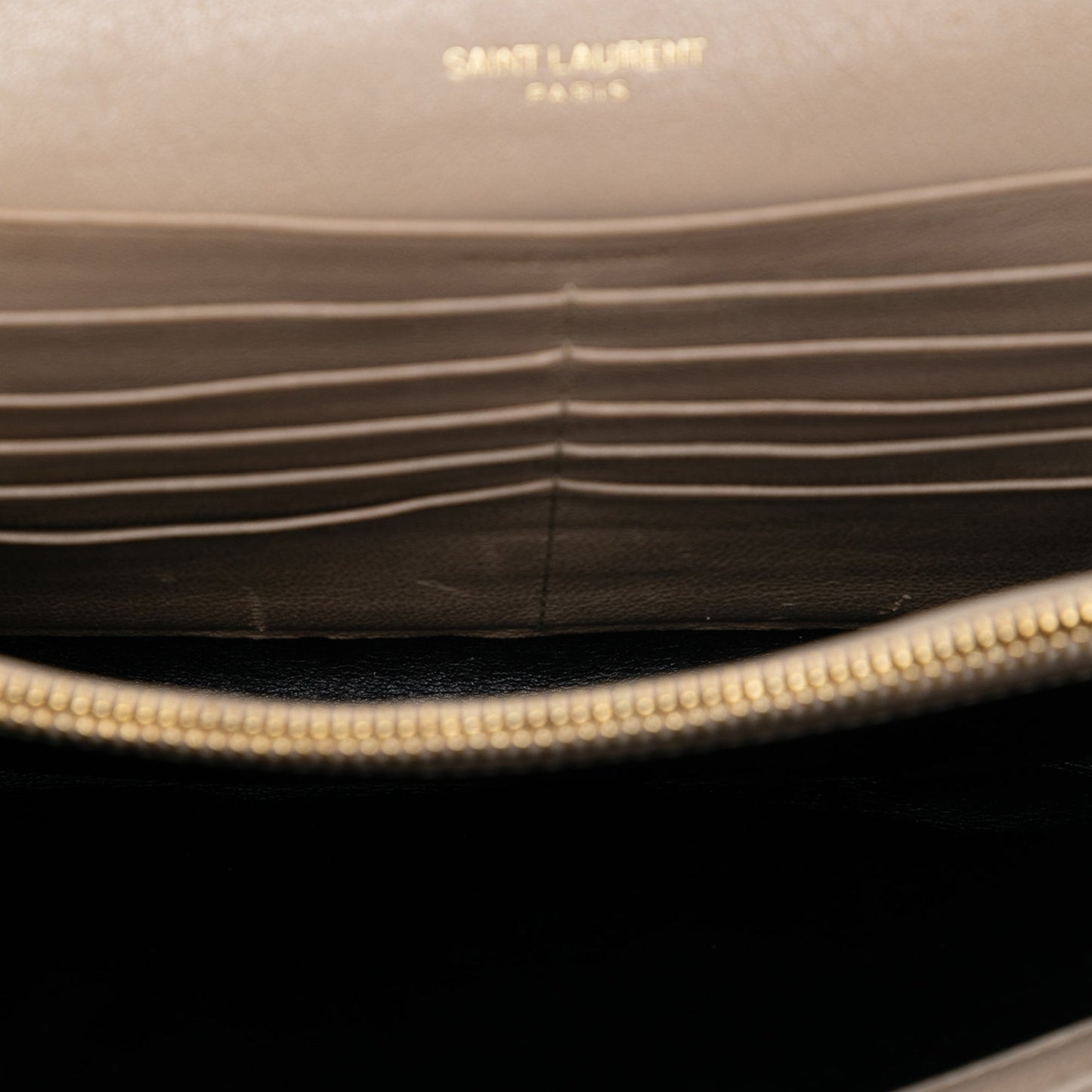 Saint Laurent Quilted Diamond Lambskin Becky Wallet on Chain