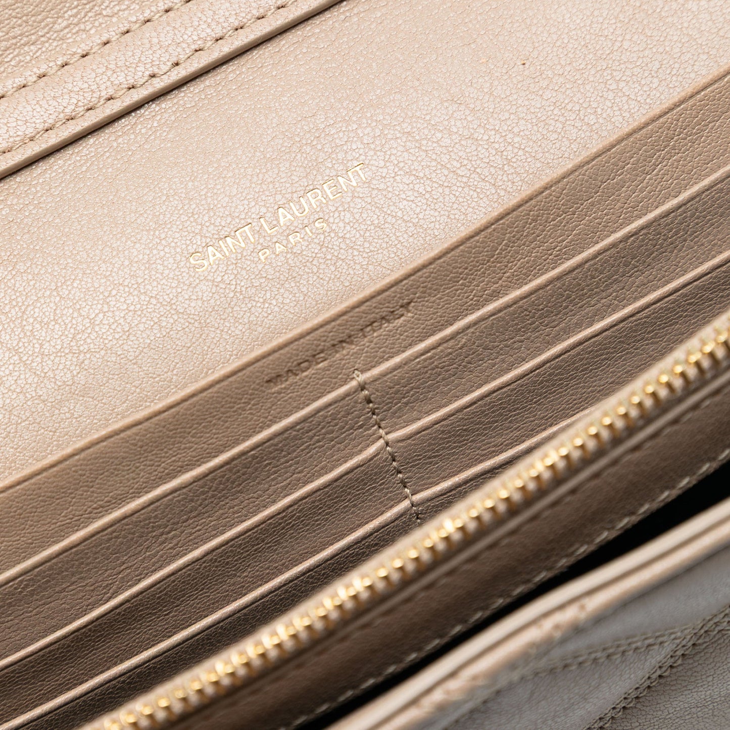 Saint Laurent Quilted Diamond Lambskin Becky Wallet on Chain