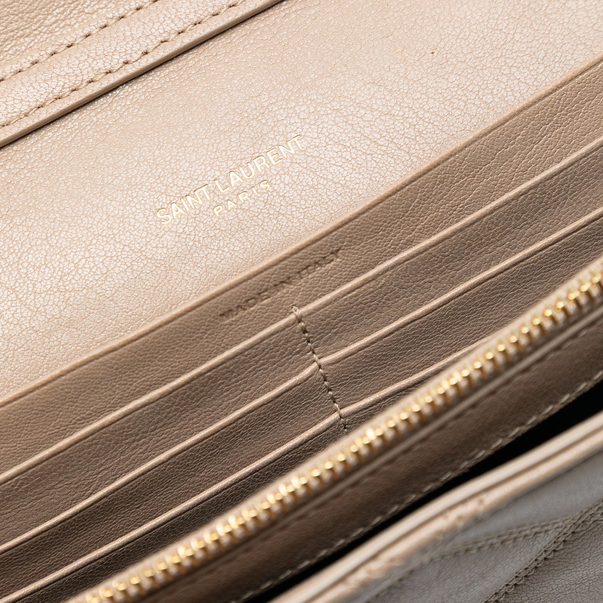 Saint Laurent Quilted Diamond Lambskin Becky Wallet on Chain