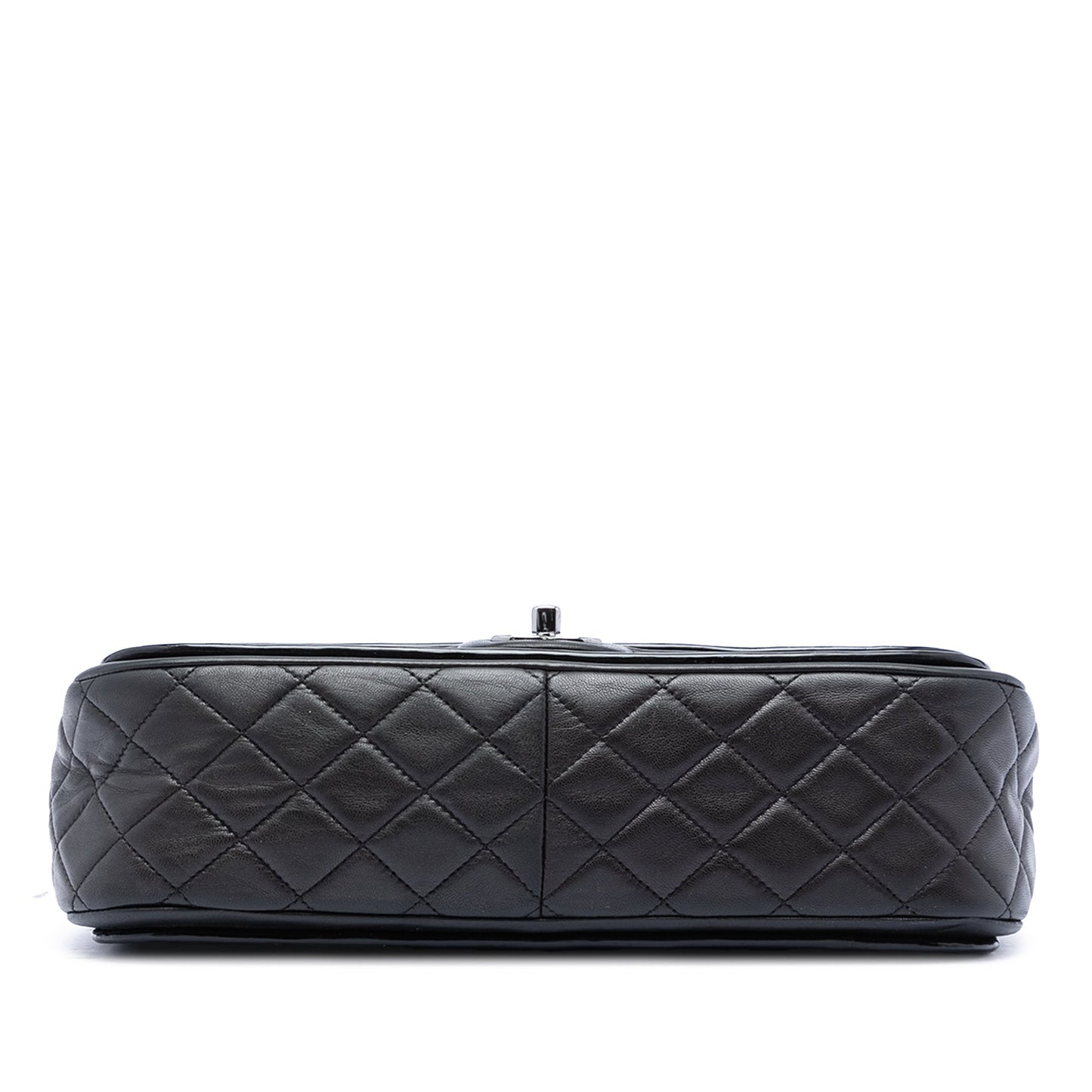 Chanel Jumbo Quilted Patent and Lambskin Trimmed Classic Twist Flap