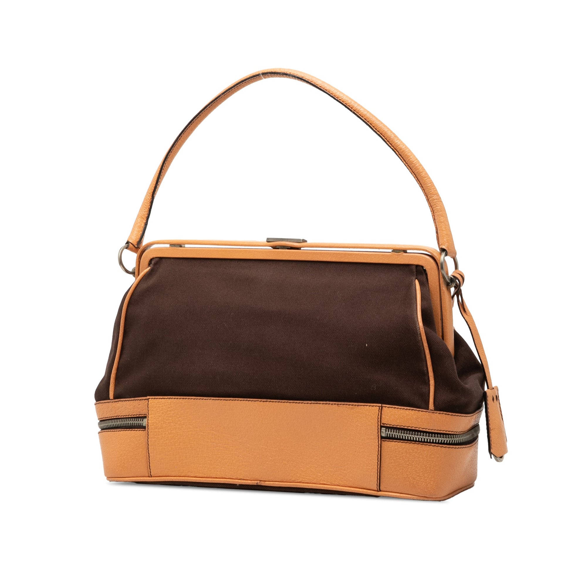 Prada Canvas Canapa Cerniera Frame Doctor Bag