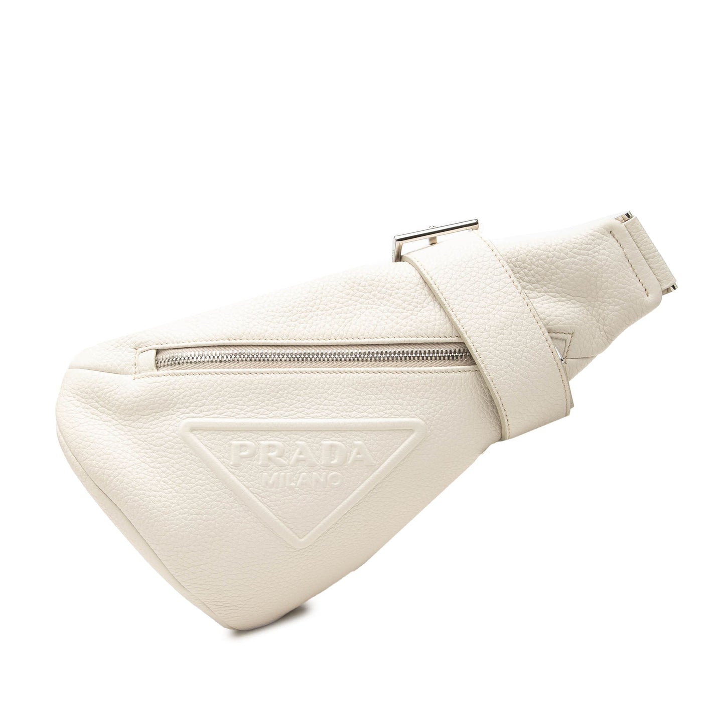 Prada Vitello Daino Logo Embossed Sling Bag