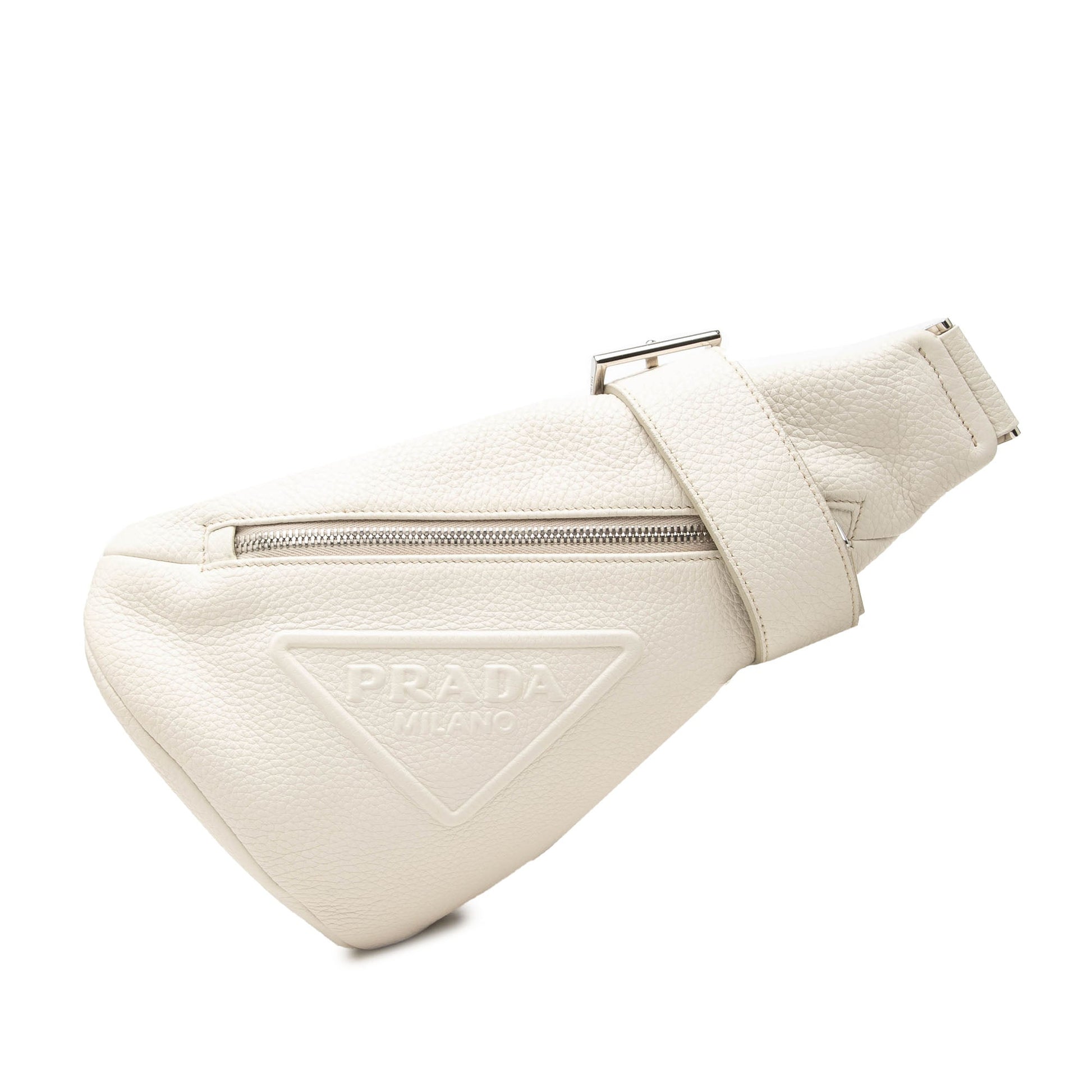 Prada Vitello Daino Logo Embossed Sling Bag
