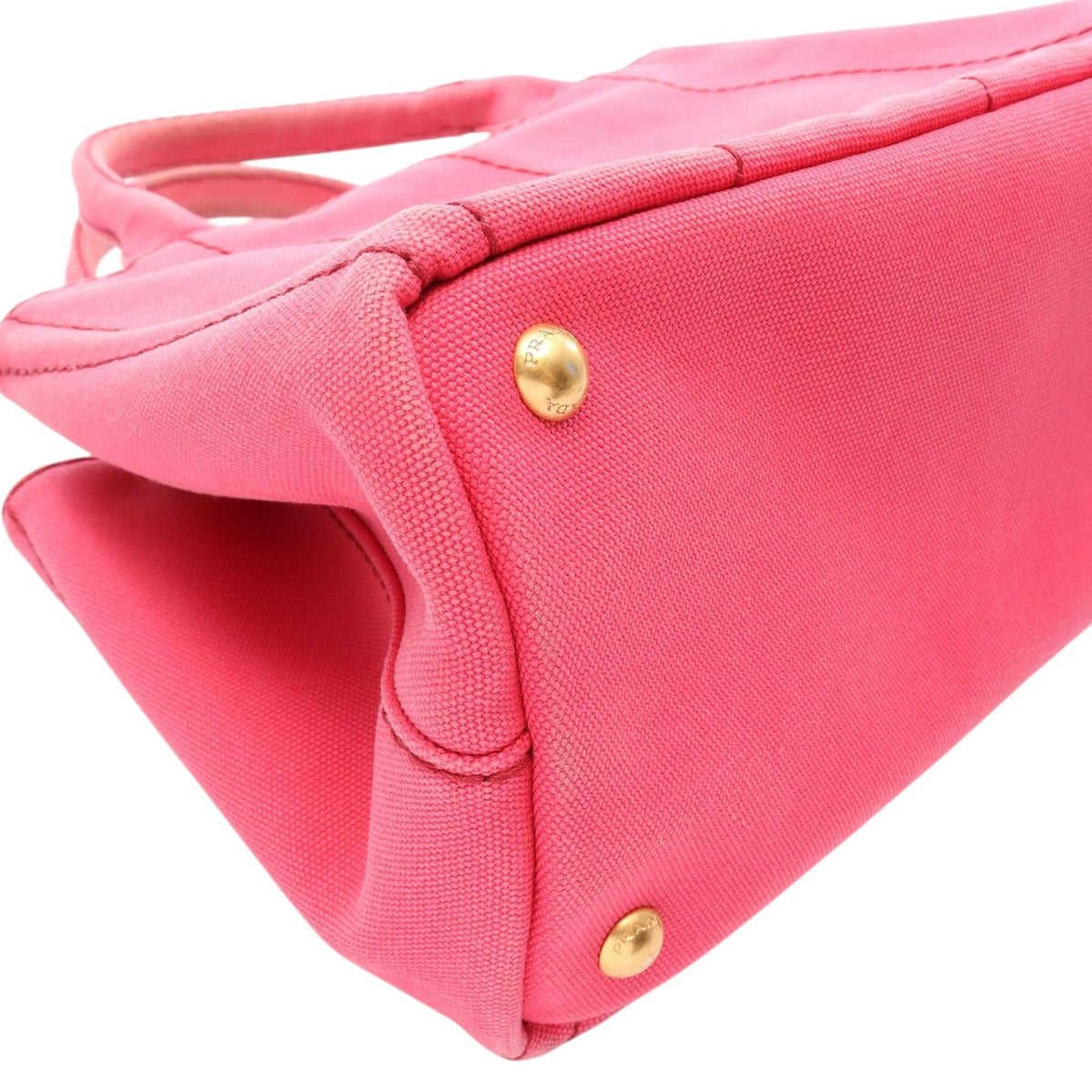 Prada Small Canvas Canapa Logo Tote — Pink