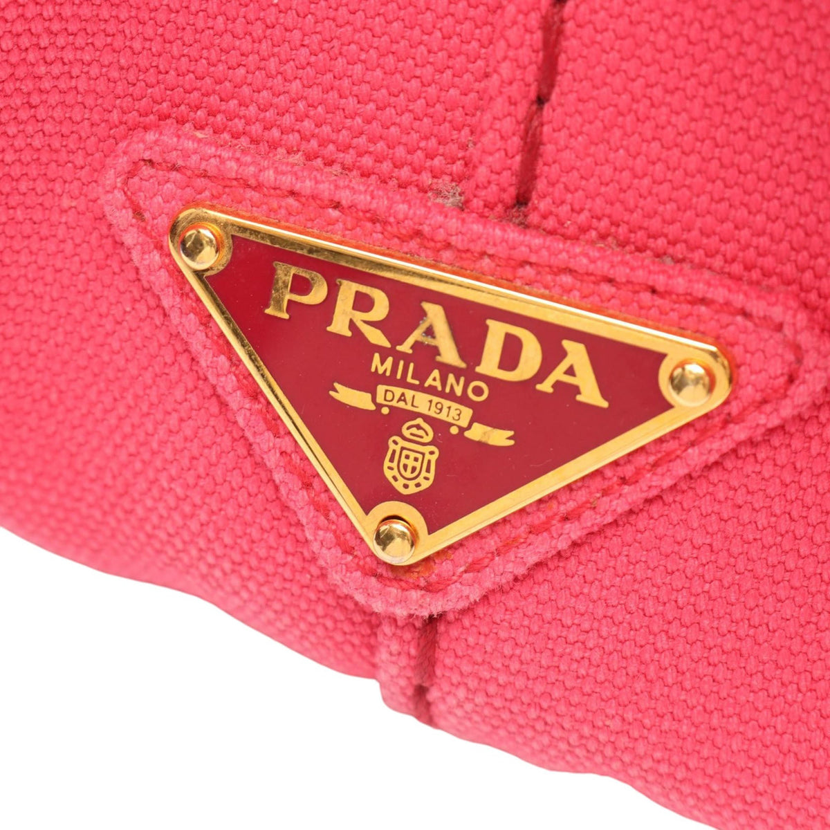 Prada Small Canvas Canapa Logo Tote — Pink