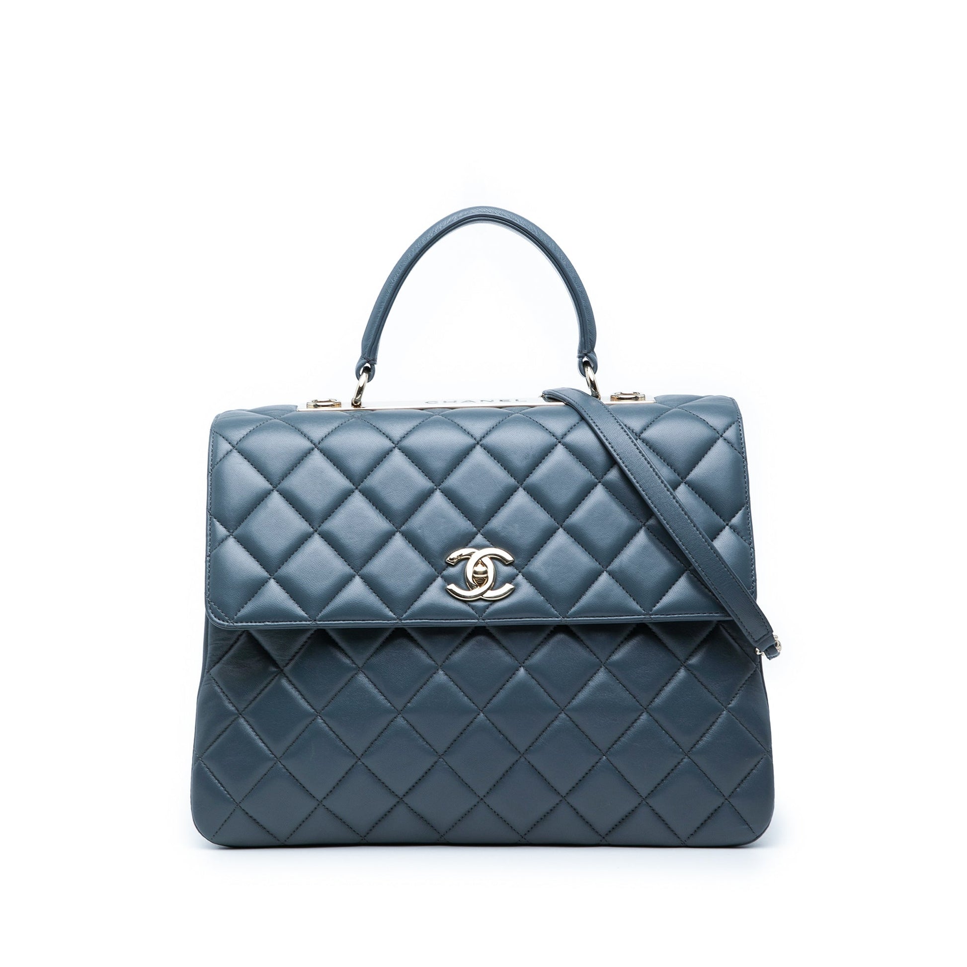 Chanel Large Lambskin Trendy CC Top Handle Flap