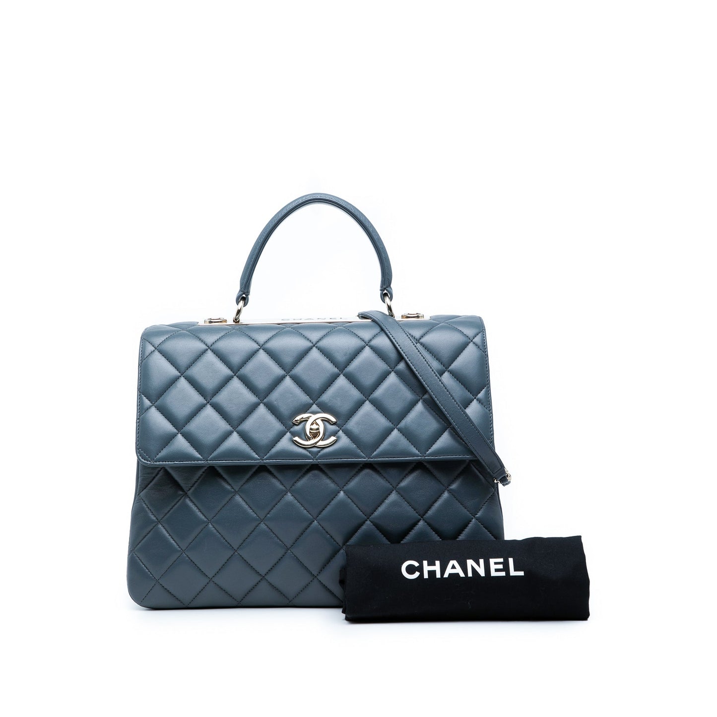 Chanel Large Lambskin Trendy CC Top Handle Flap