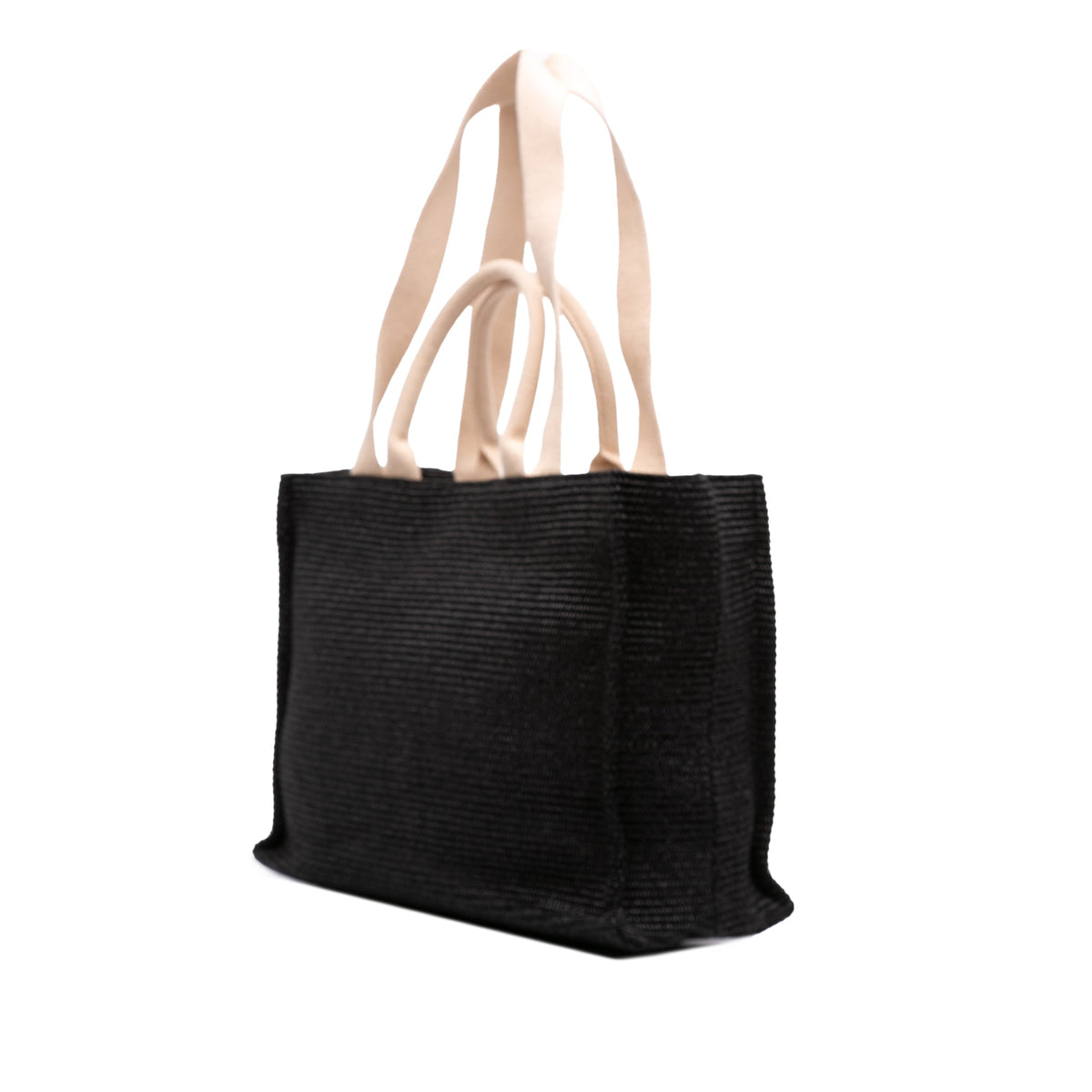 Marni Raffia Effect Nylon Embroidered Logo North West Shopping Tote