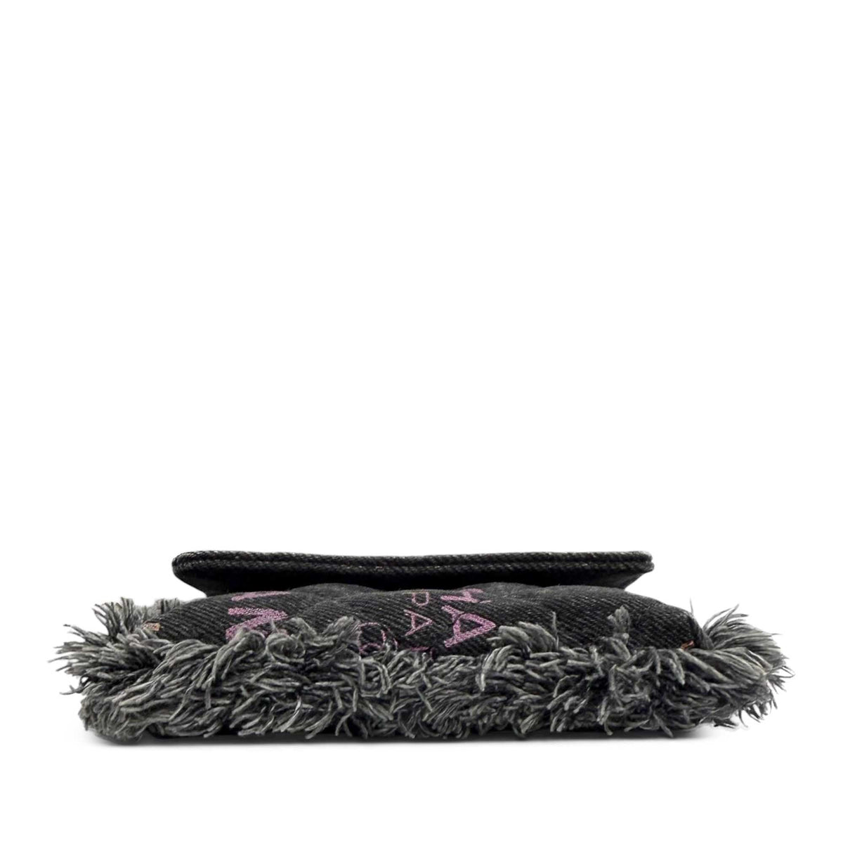 Chanel Fringe Denim Mood Clutch with Chain