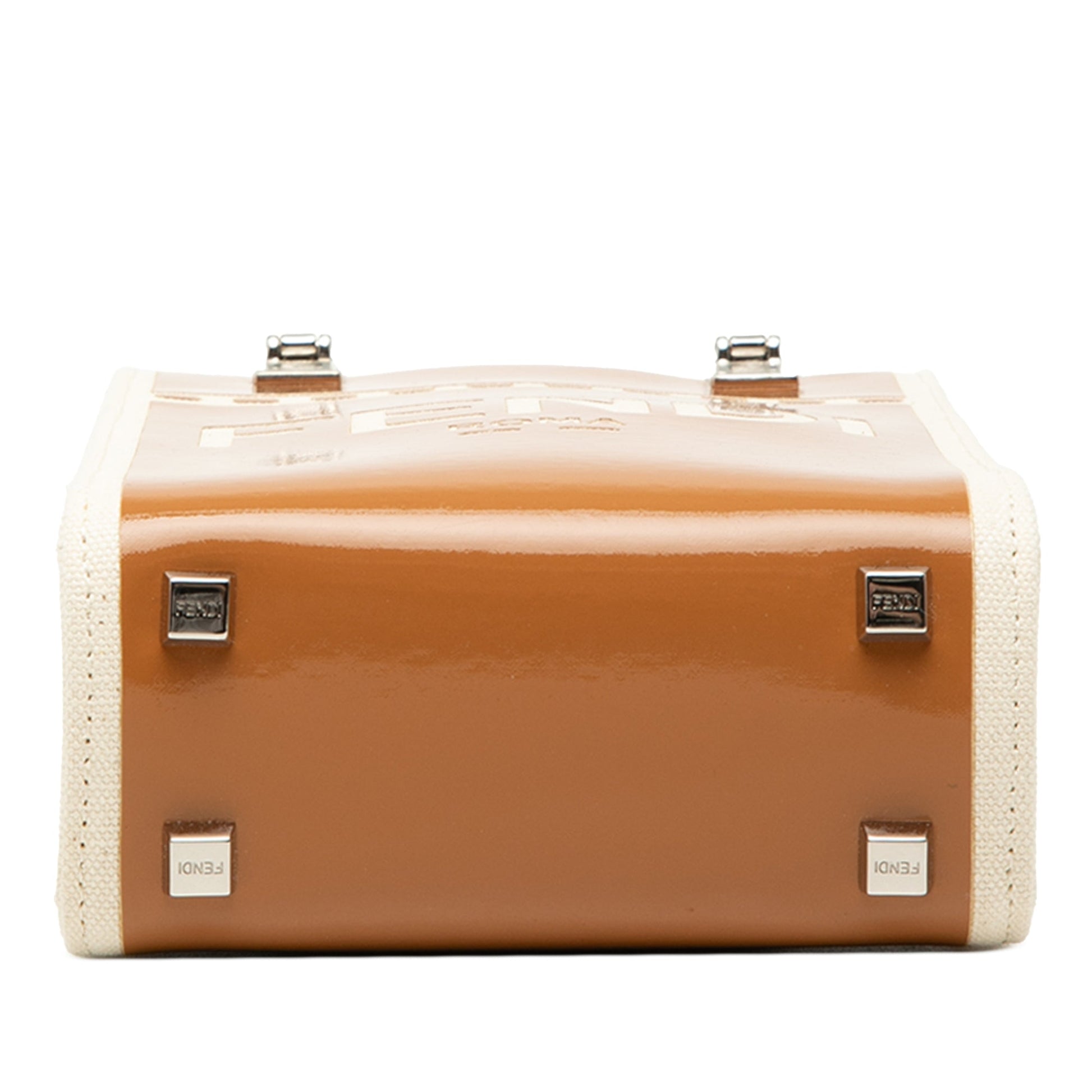 Fendi Mini Patent and Canvas Sunshine Shopper Tote
