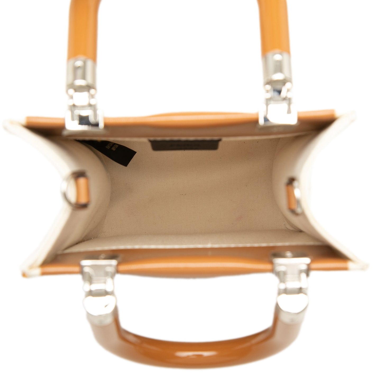 Fendi Mini Patent and Canvas Sunshine Shopper Tote