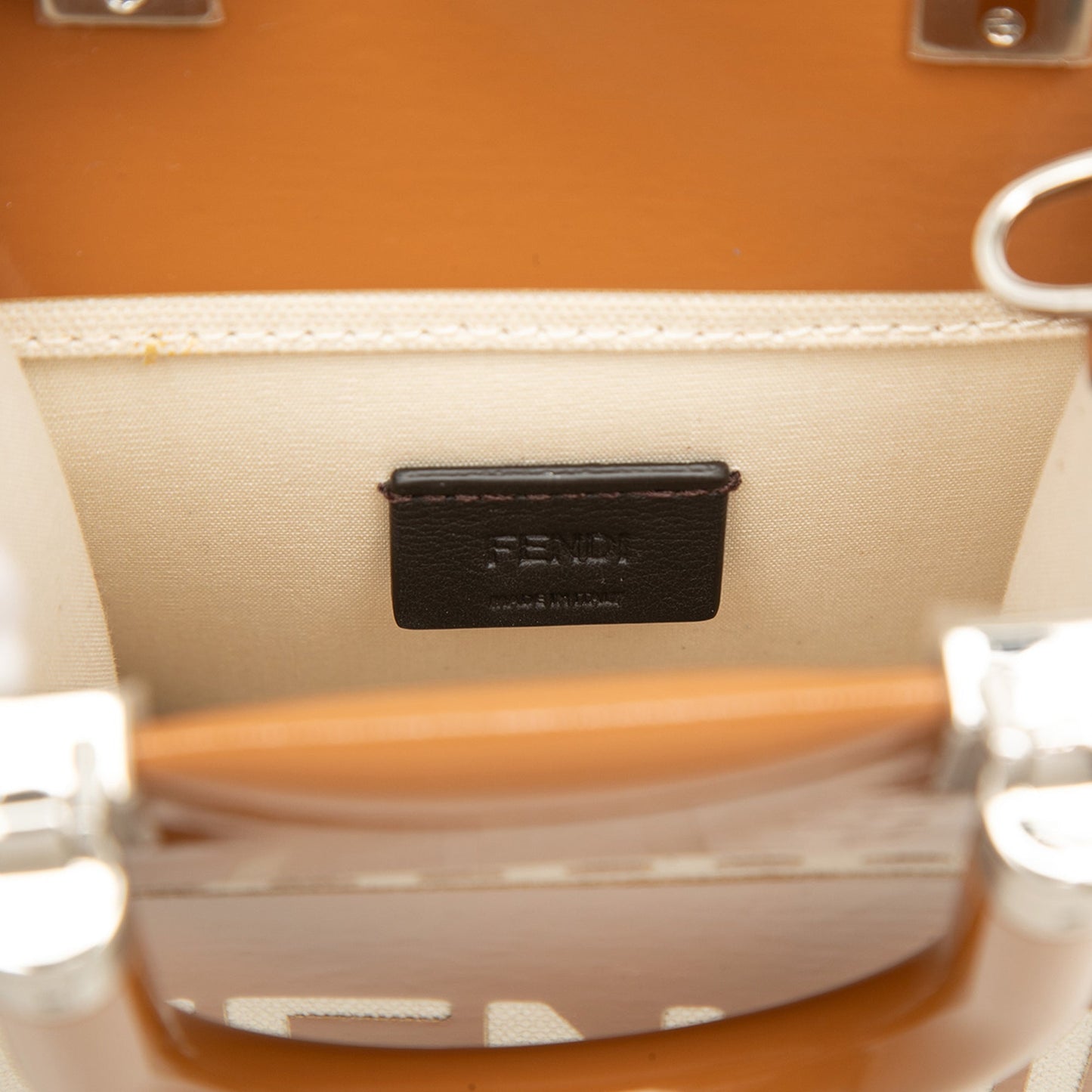 Fendi Mini Patent and Canvas Sunshine Shopper Tote