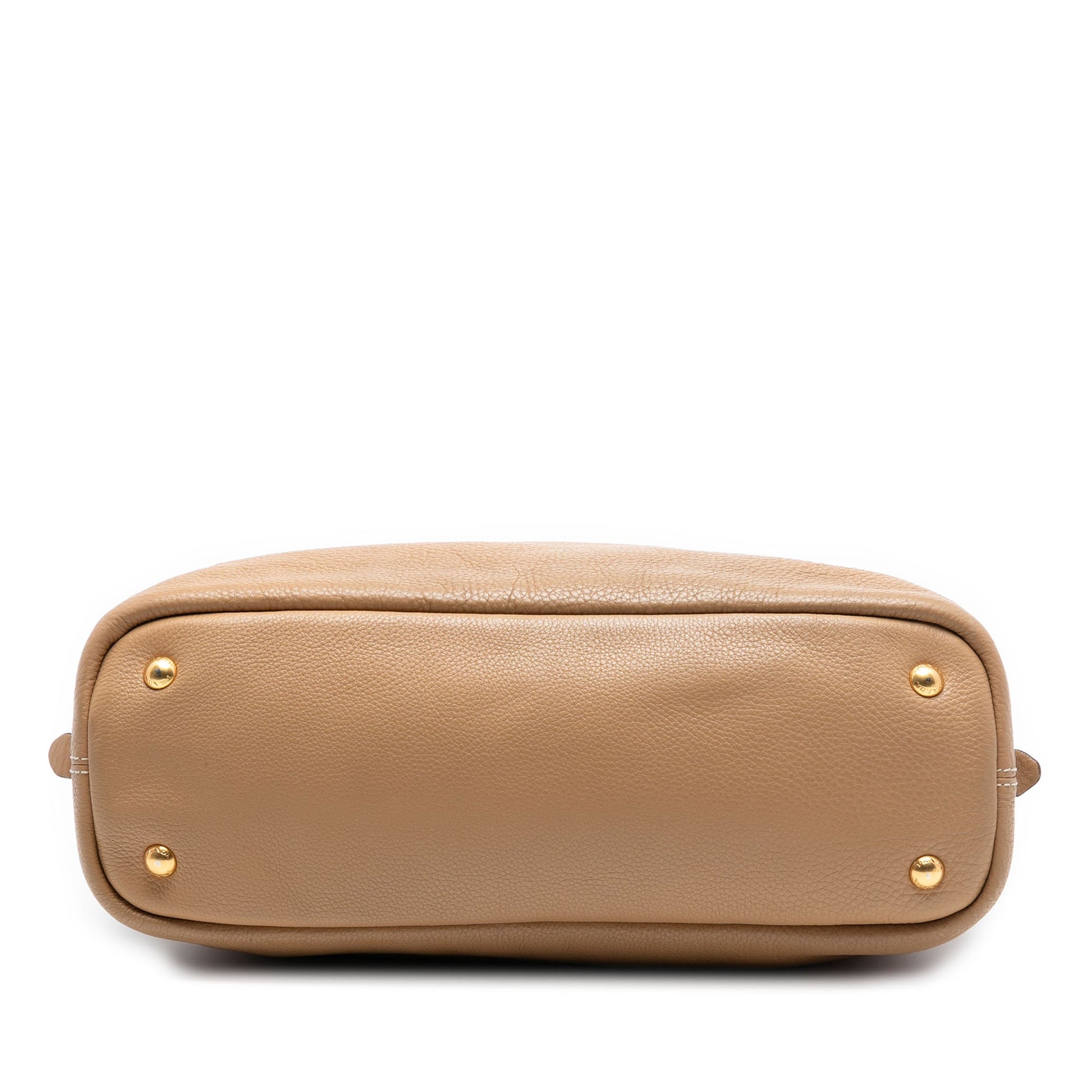 Prada Vitello Daino Side Zip Shopper Tote