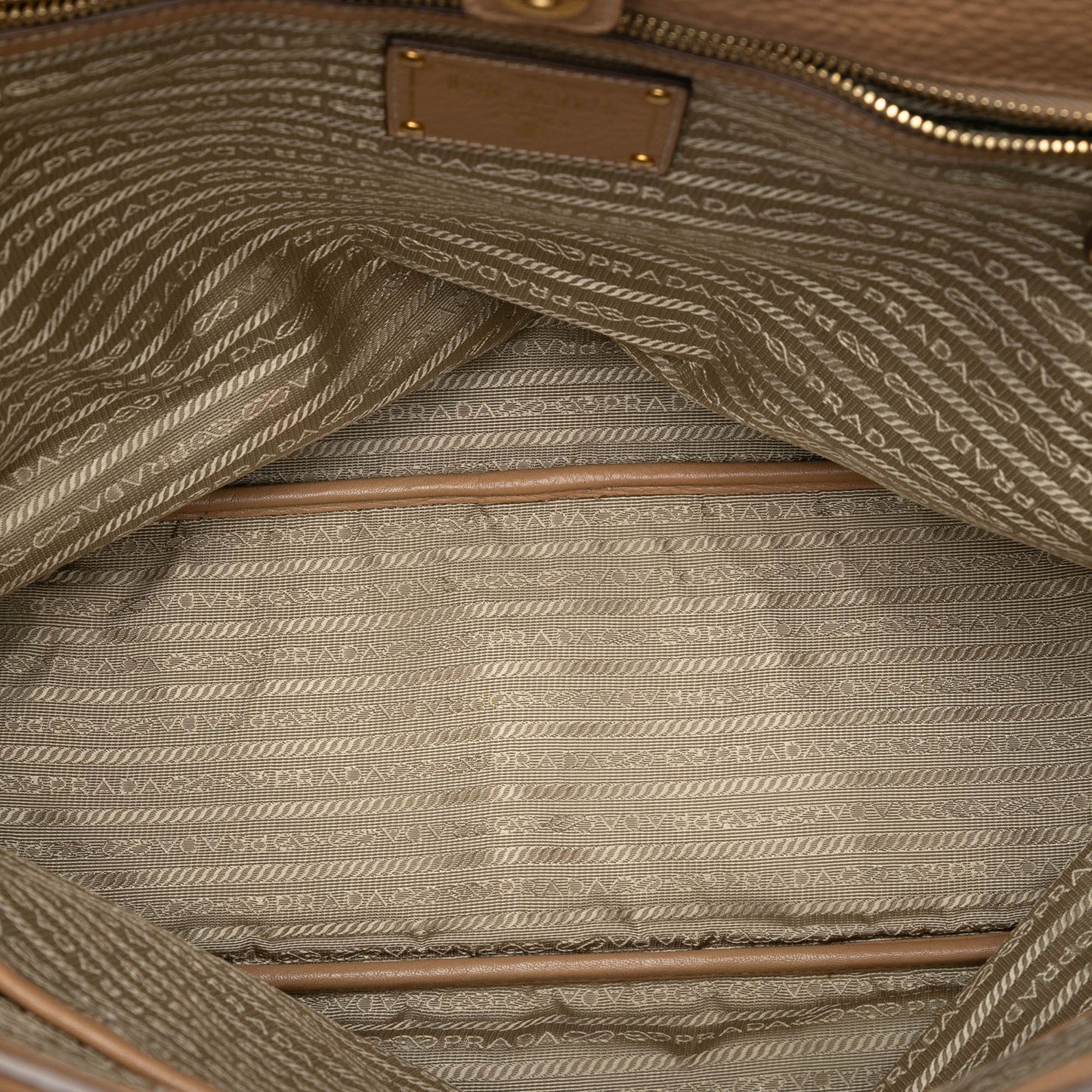 Prada Vitello Daino Side Zip Shopper Tote