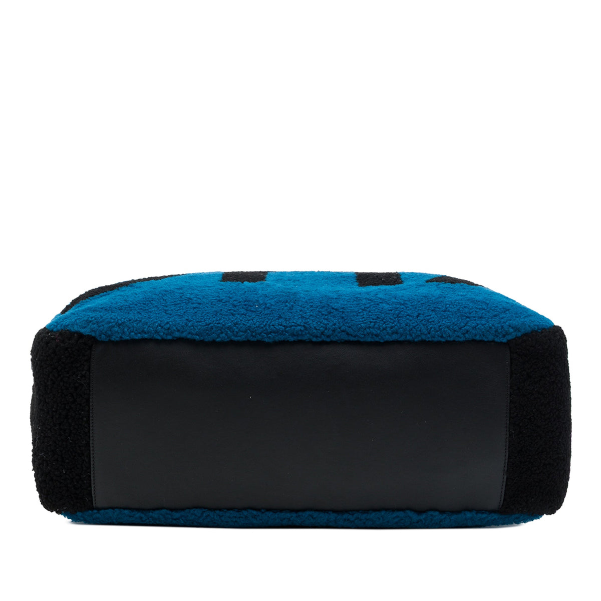 Chanel Medium Shearling and Calfskin Deauville Shopping Tote — Blue