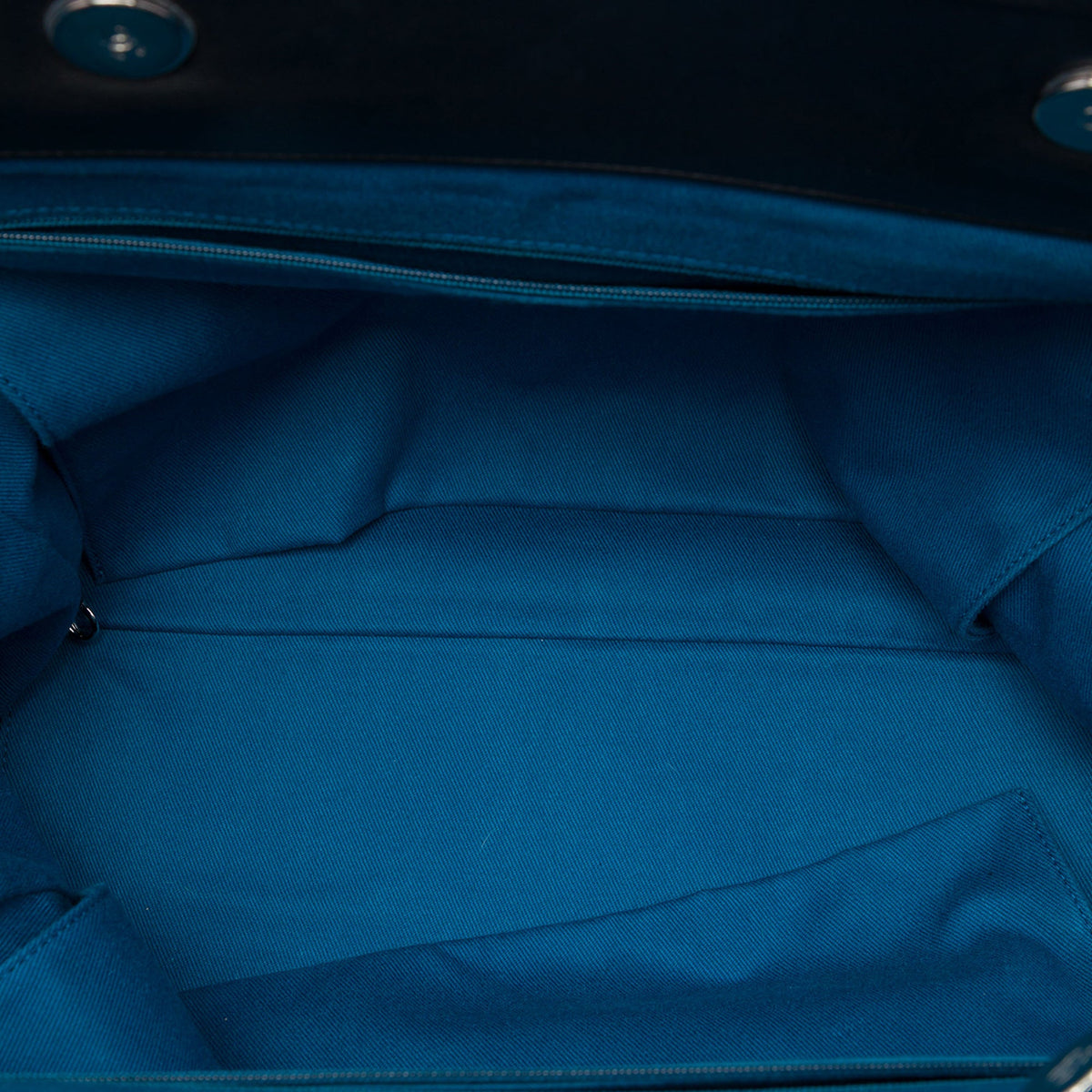 Chanel Medium Shearling and Calfskin Deauville Shopping Tote — Blue