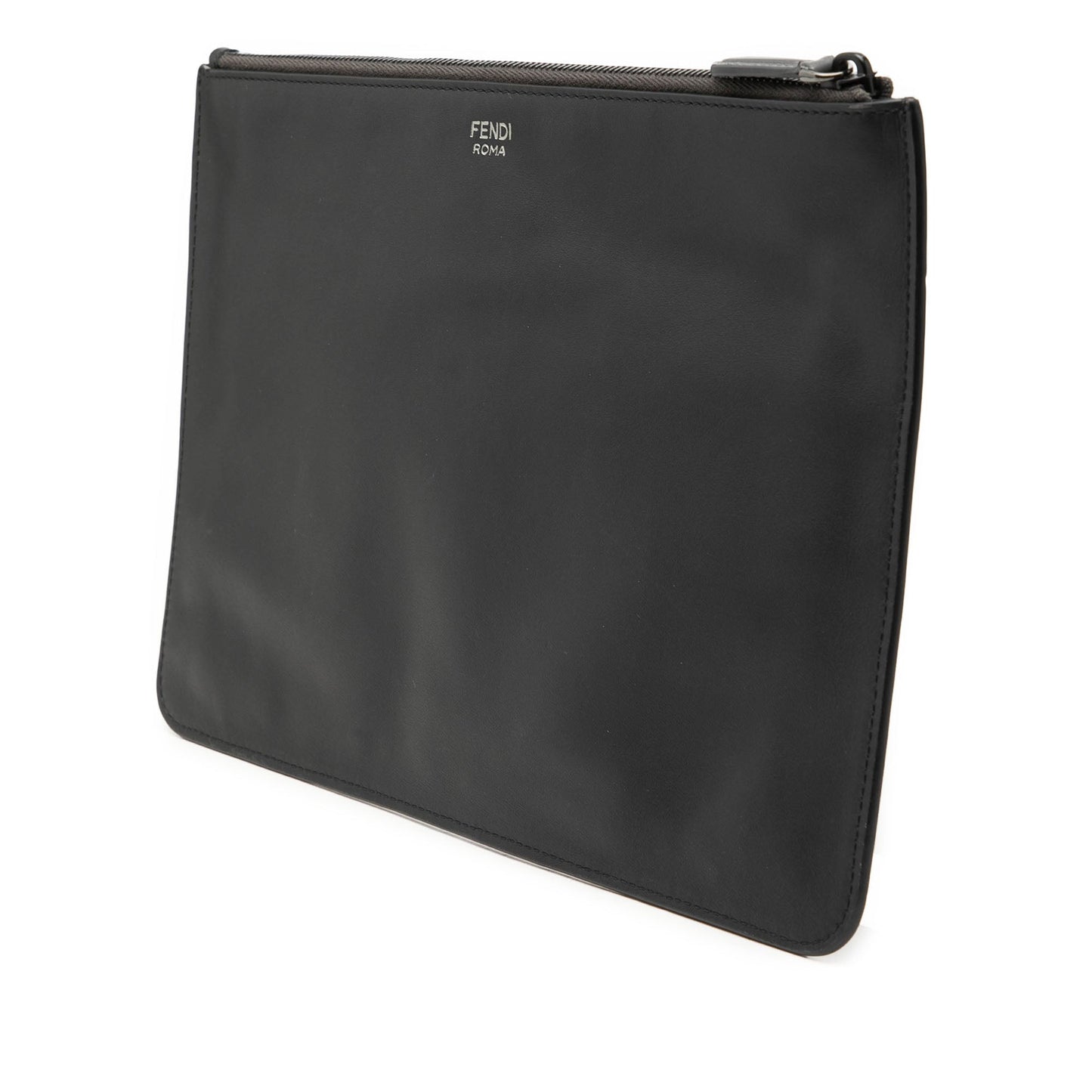 Fendi Leather Monster Eyes Zip Clutch