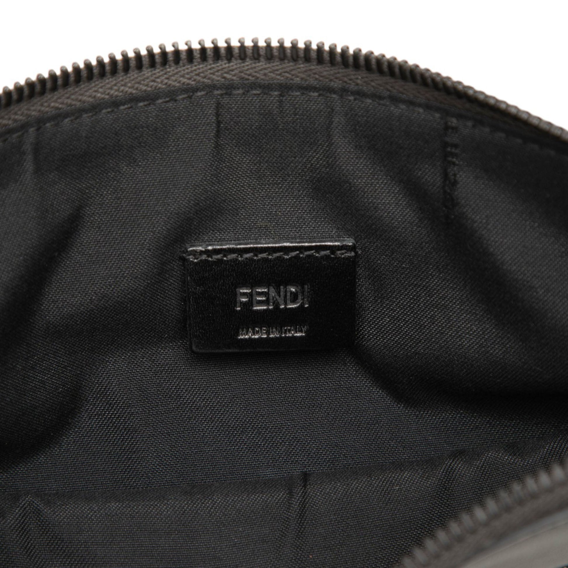 Fendi Leather Monster Eyes Zip Clutch