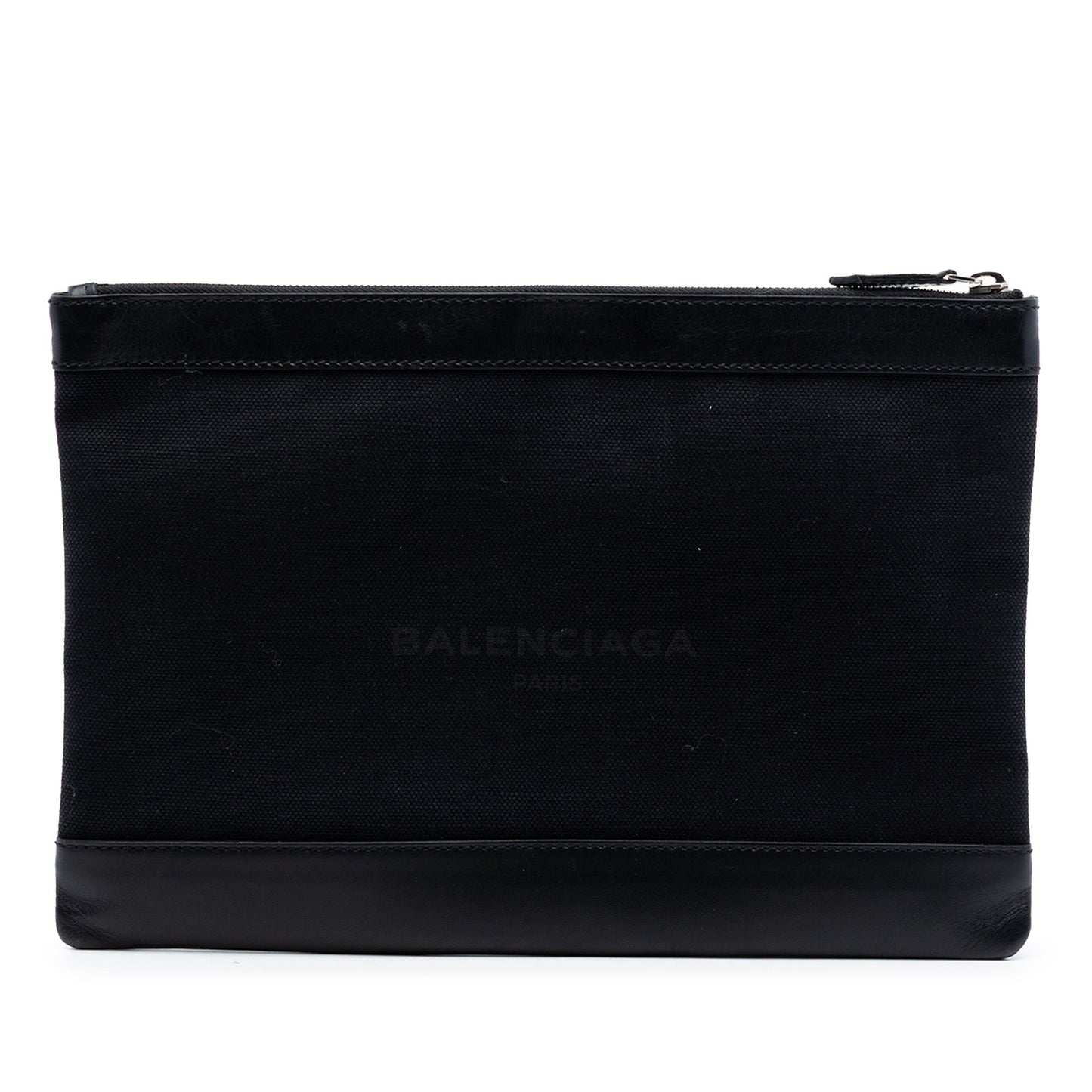 Canvas Navy Clip M Clutch