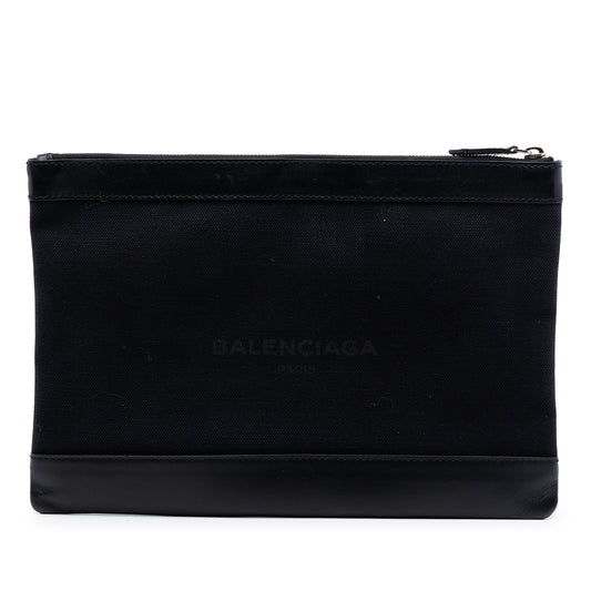 Canvas Navy Clip M Clutch