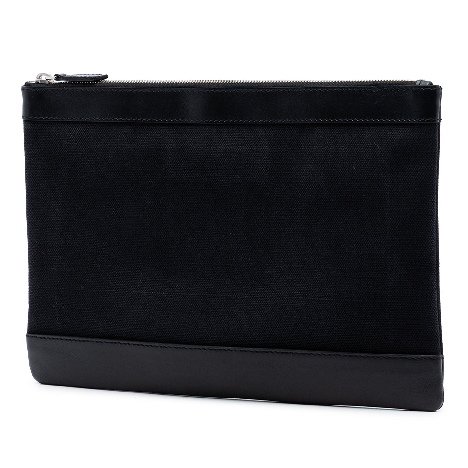 Canvas Navy Clip M Clutch