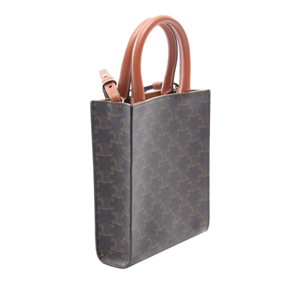 Celine Mini Triomphe Coated Canvas Vertical Cabas Satchel