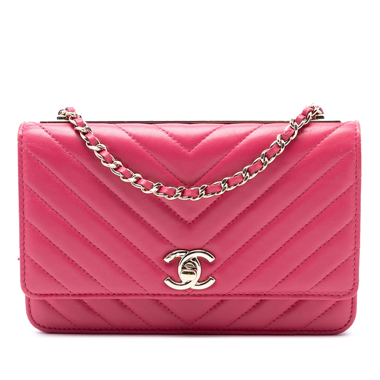 Chanel Chevron Lambskin Trendy CC Chain Wallet on Chain