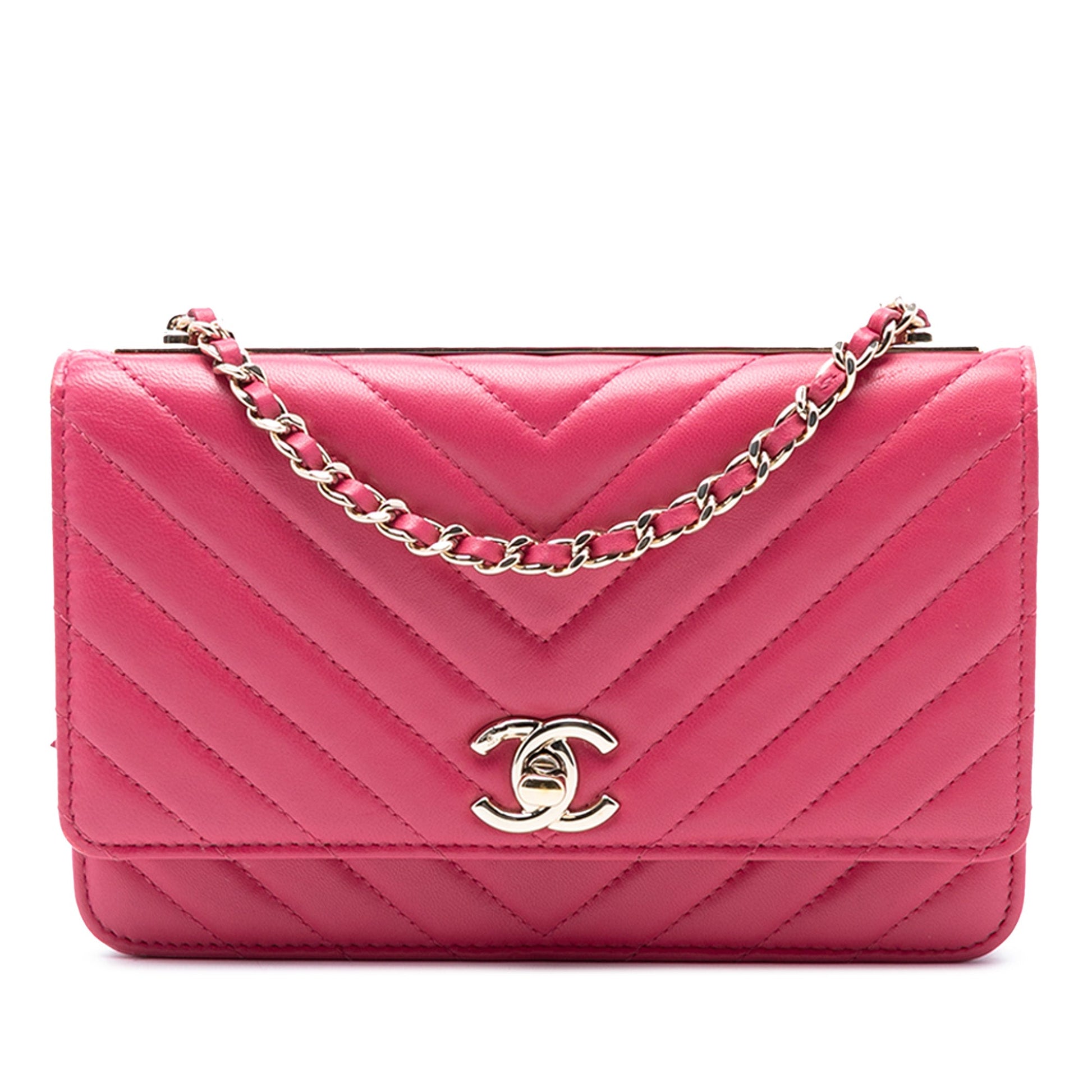 Chanel Chevron Lambskin Trendy CC Chain Wallet on Chain