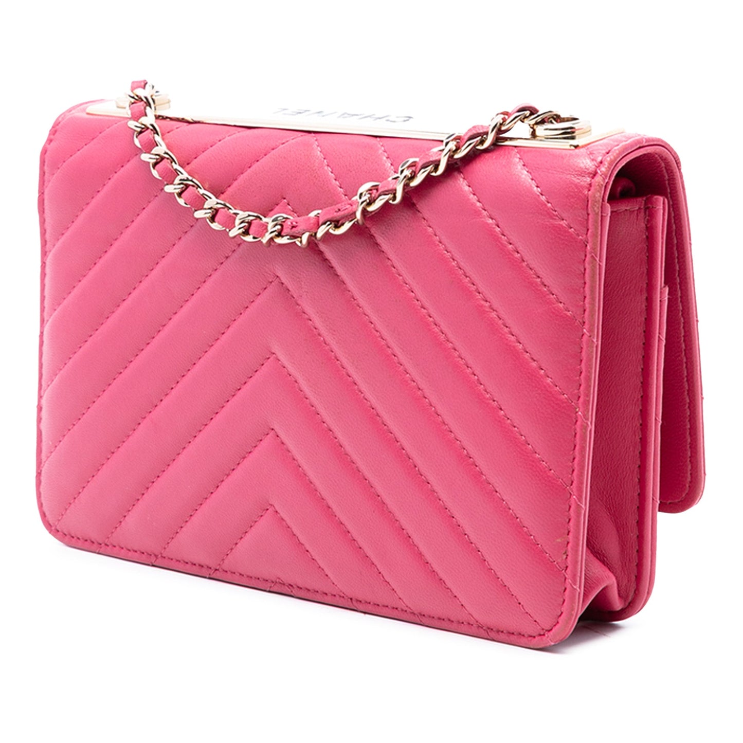 Chanel Chevron Lambskin Trendy CC Chain Wallet on Chain