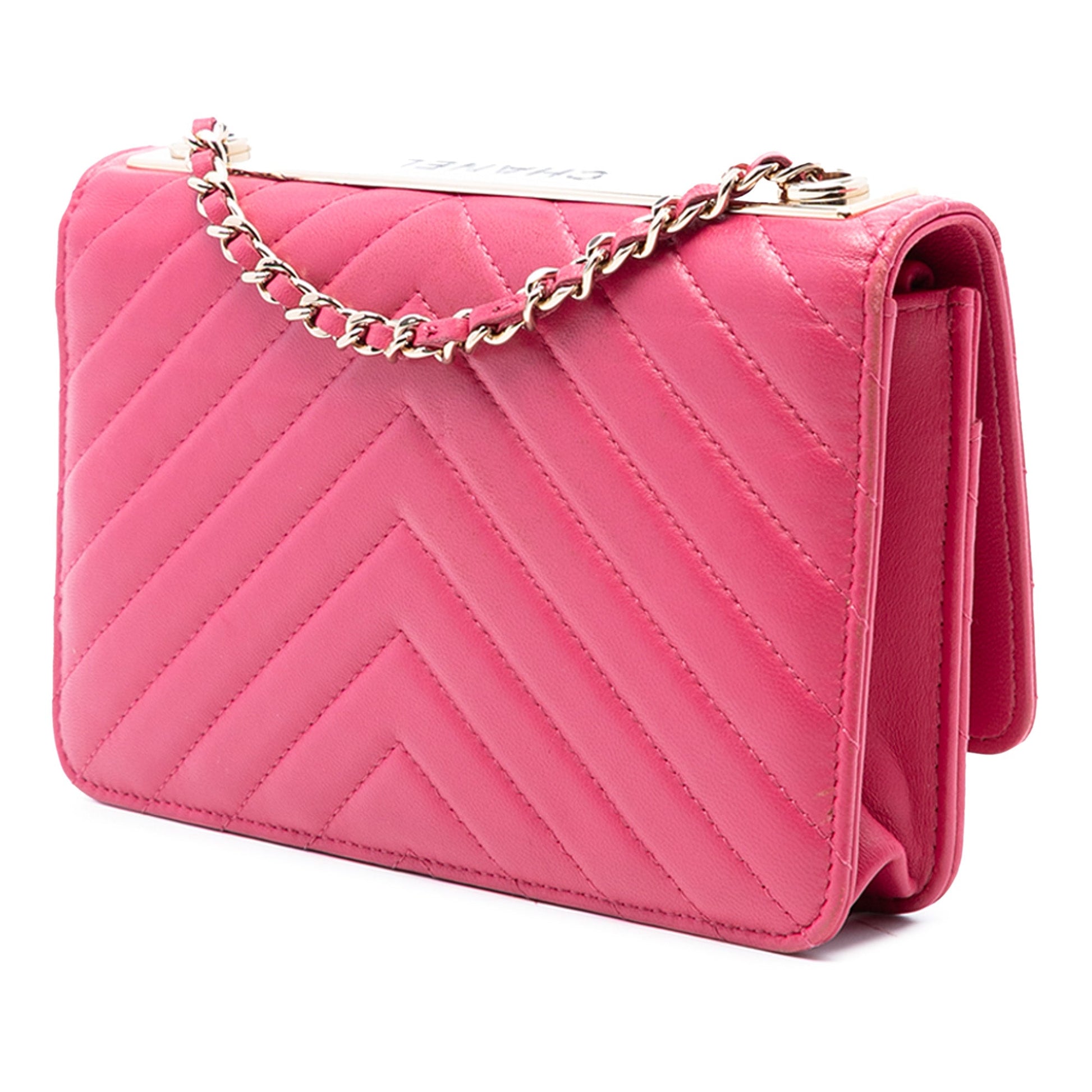 Chanel Chevron Lambskin Trendy CC Chain Wallet on Chain